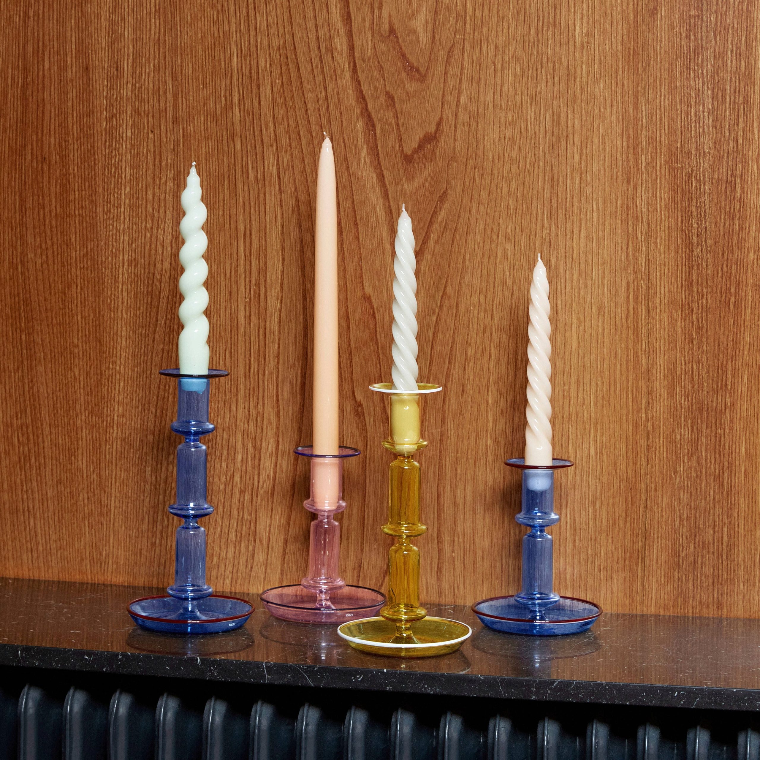 HAY Flare Glass Candle Holder - Light Pink - Image 3