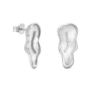 Salvador Dal?? Gold-Plated Melting Clock Post Earrings - Silver