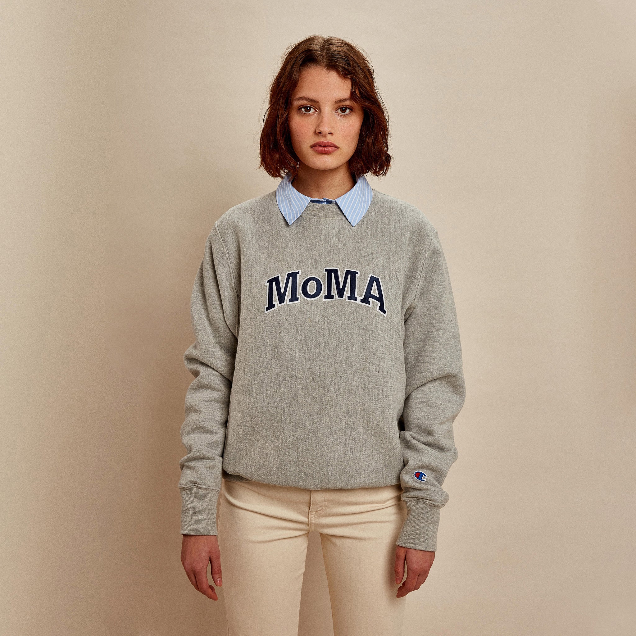 Champion Crewneck Sweatshirt - MoMA Edition - Oxford Gray - Image 2