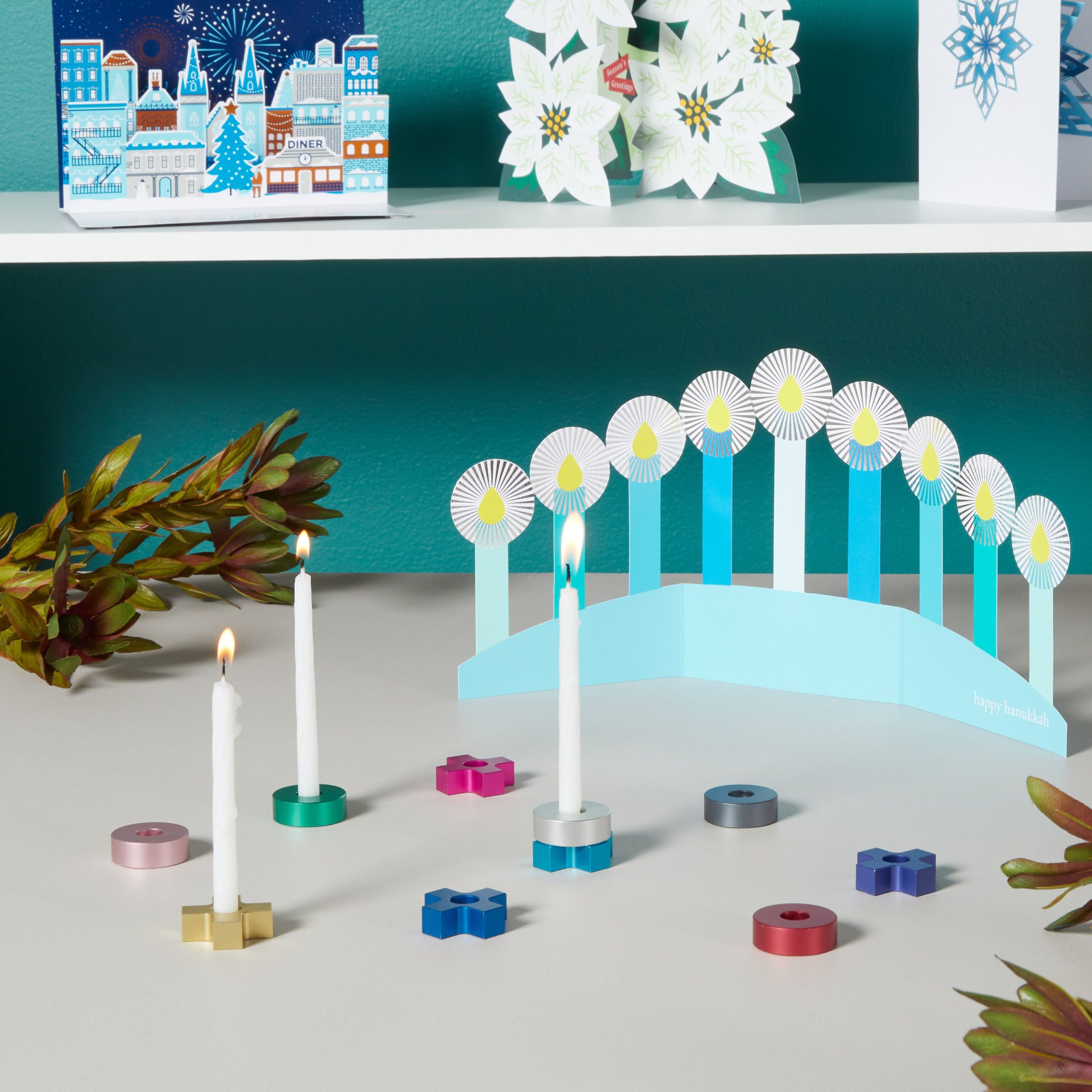 Azure Hanukkah Holiday Cards - Set of 8 - Image 2