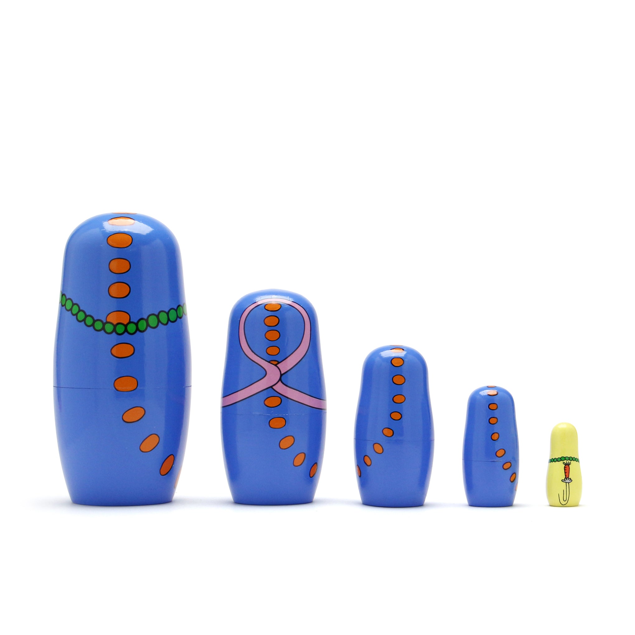 Happy Snakes Wooden Nesting Dolls - Set of 5 - Image 2