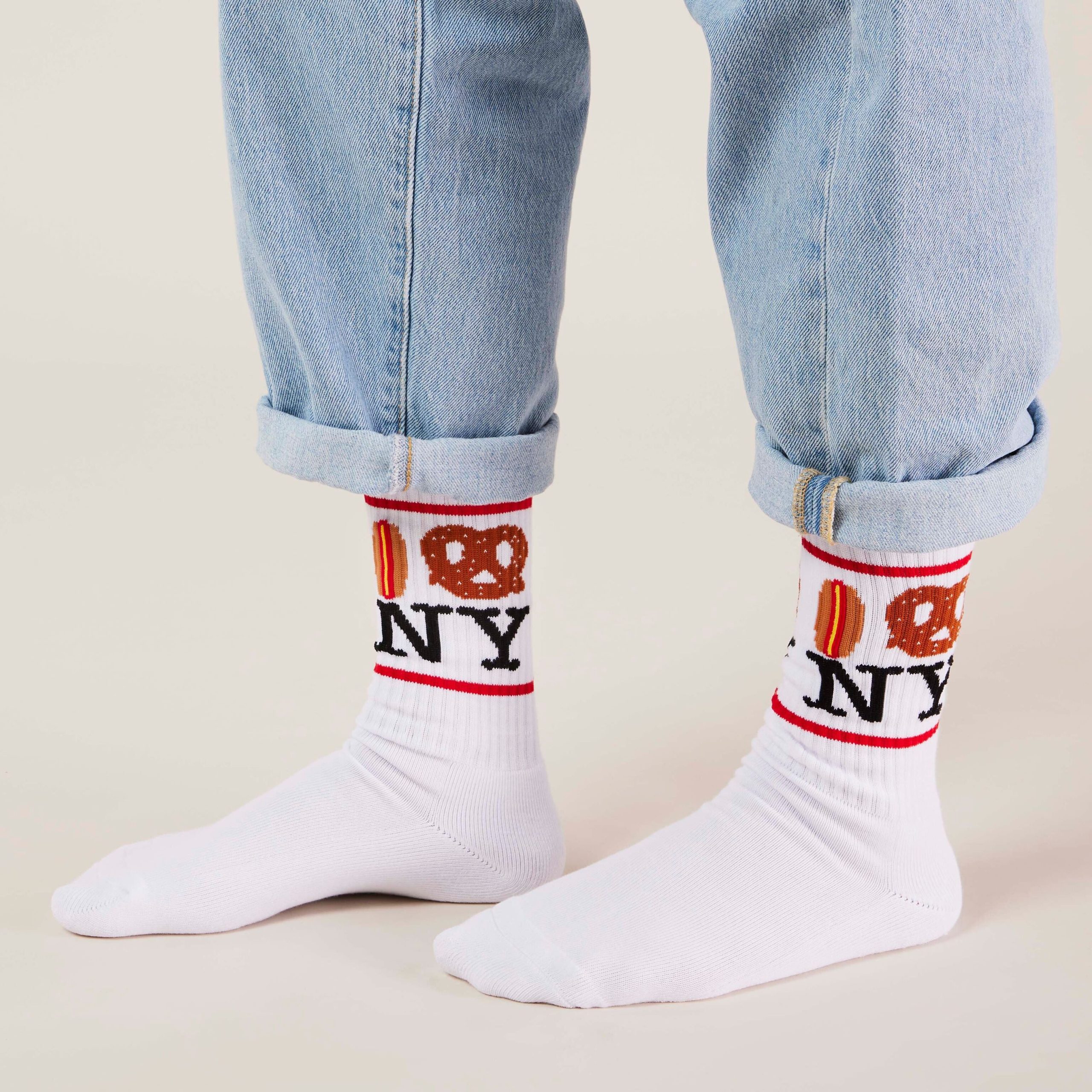 NYC Food Icons Socks - Red - Image 2