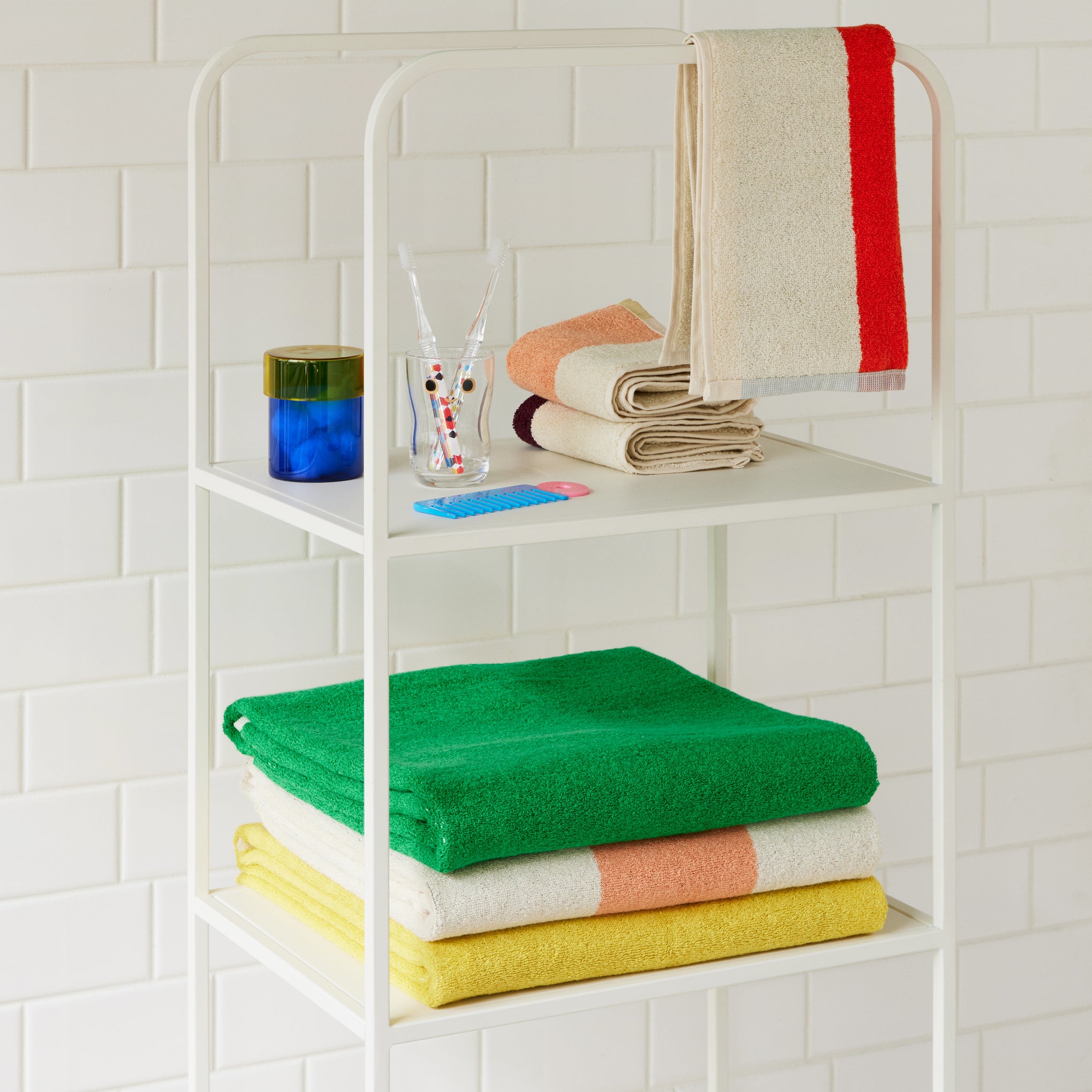 Martens Organic Cotton Towel - Royal Blue/ Peach - Image 4