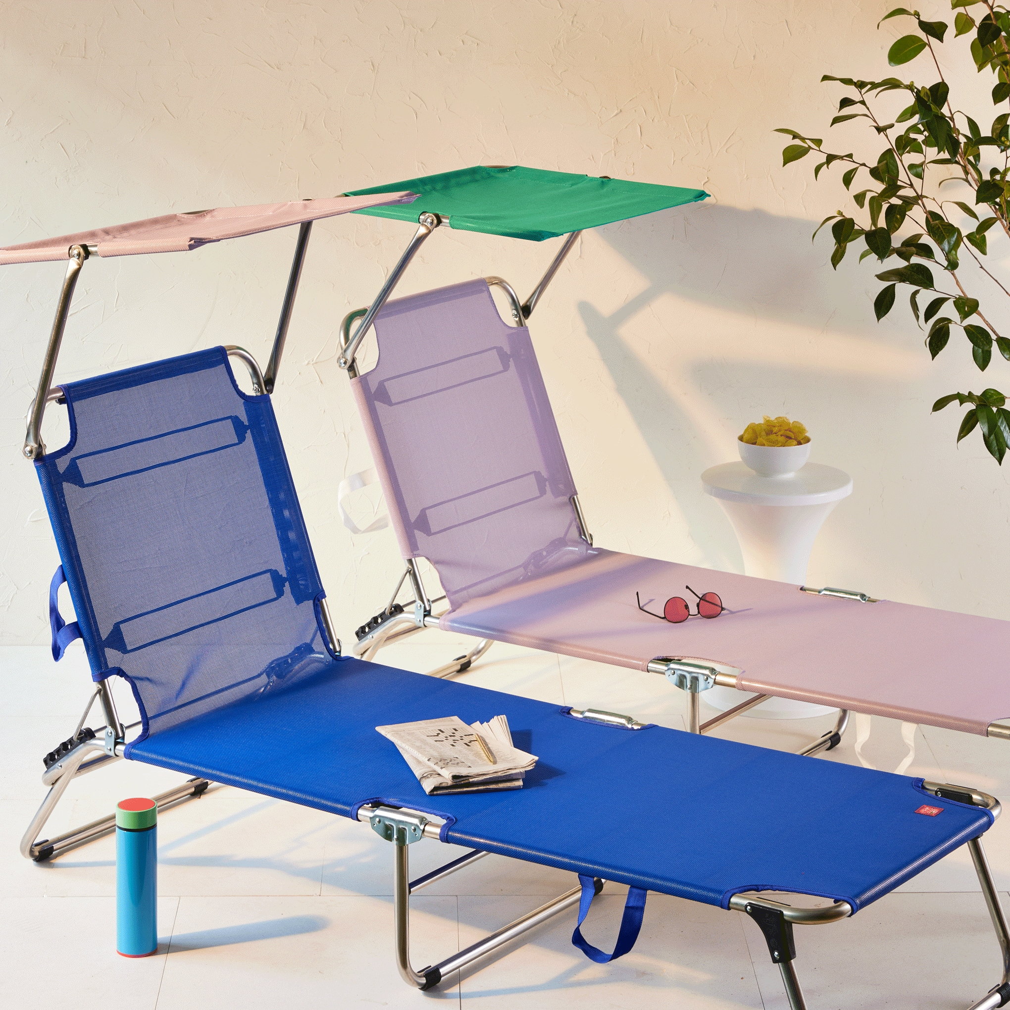 Amigo Outdoor Lounge Chair with Sun Shield - Lilac/ Teal - Image 8