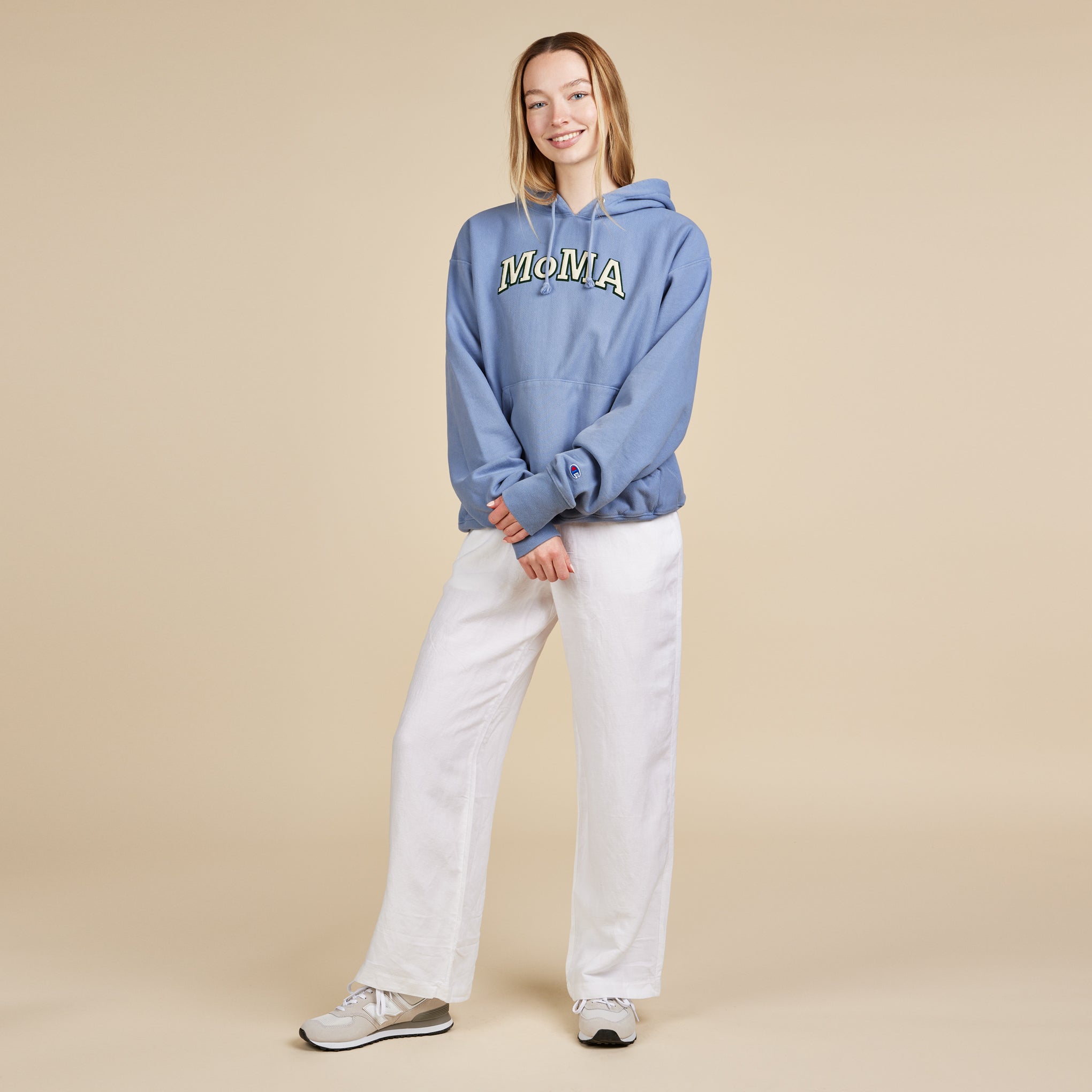 Champion Garment-Dyed Hoodie - MoMA Edition - Wildflower Pale Blue - Image 4