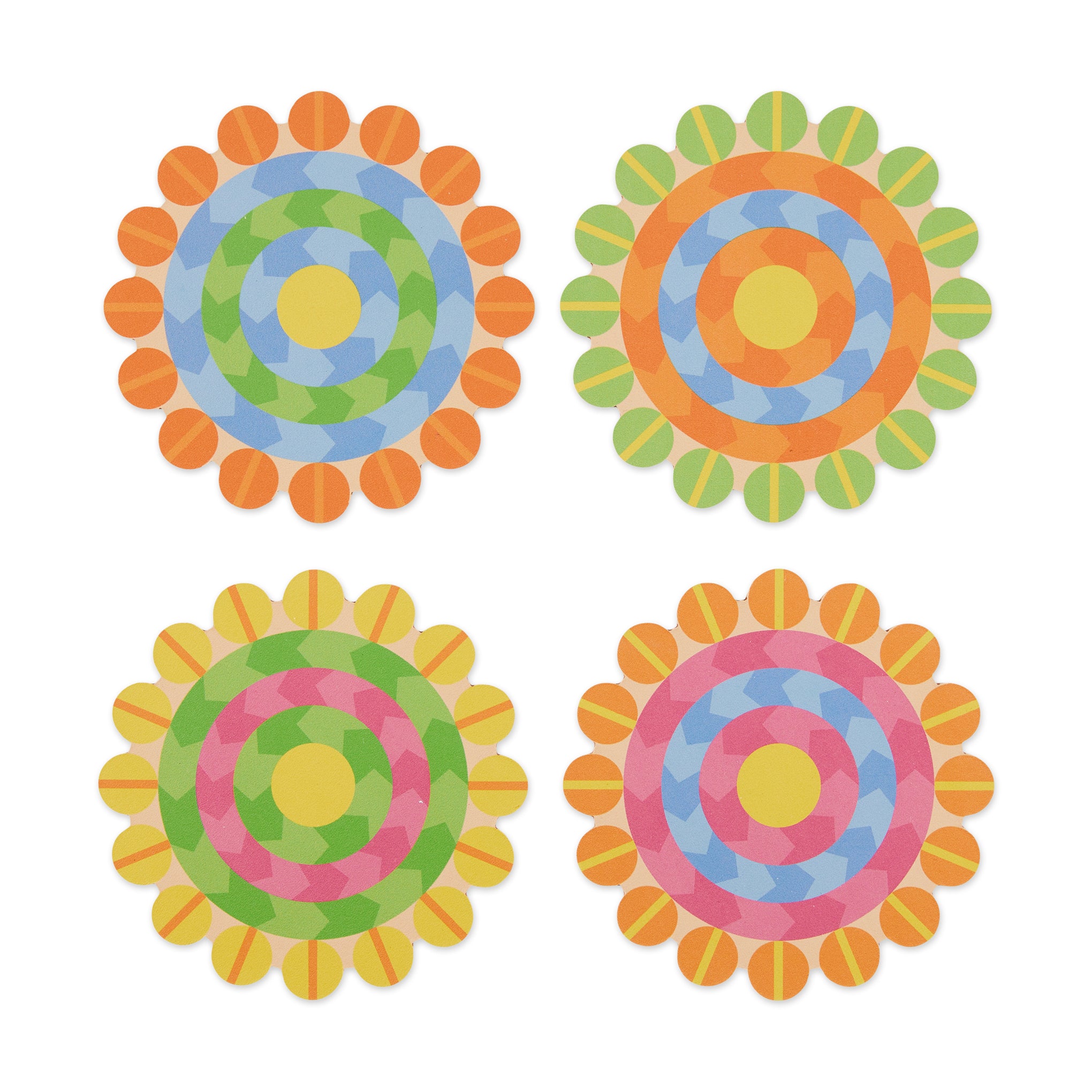Yinka Ilori Radiant Blooms Recycled Leather Coasters - Set of 4