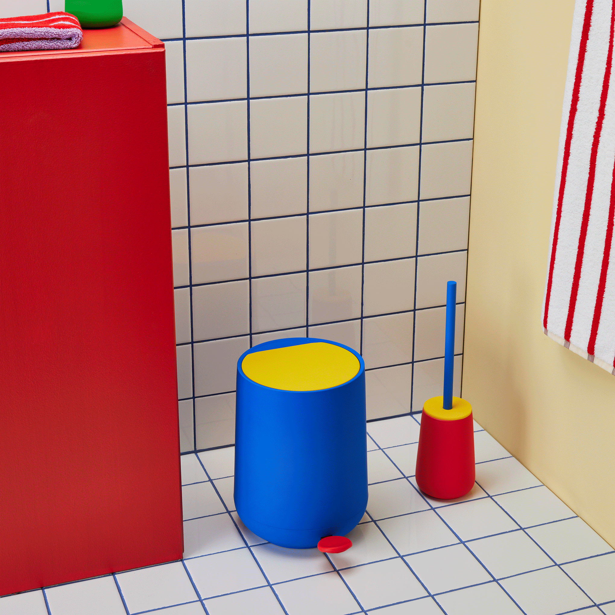 Nova One Color Block Bathroom Accessories - Waste Bin - Image 2