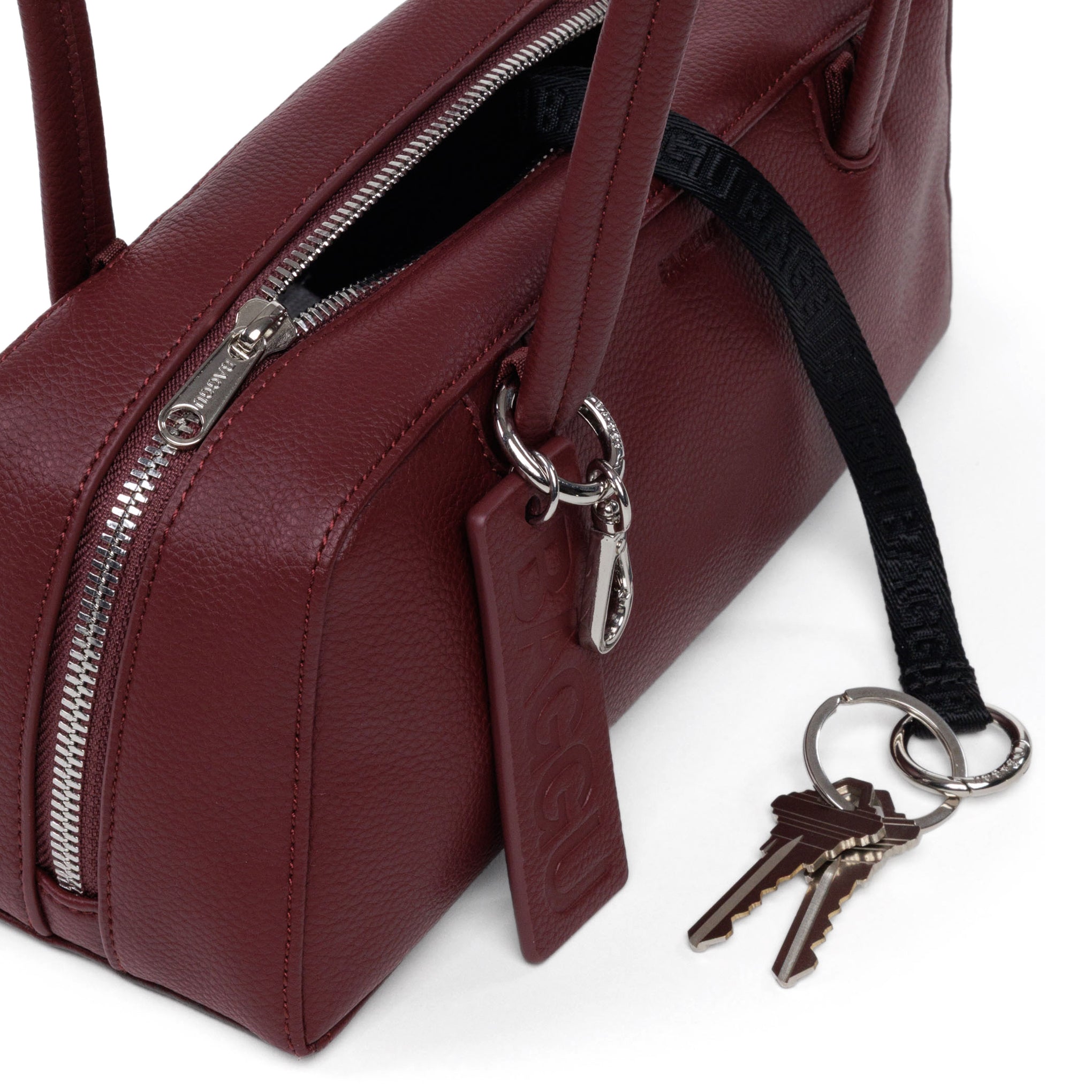 Baggu Recycled Leather Bowler Bag - Mahogany - Image 3