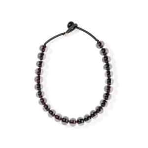 Glass Ball Strip Necklace - Black
