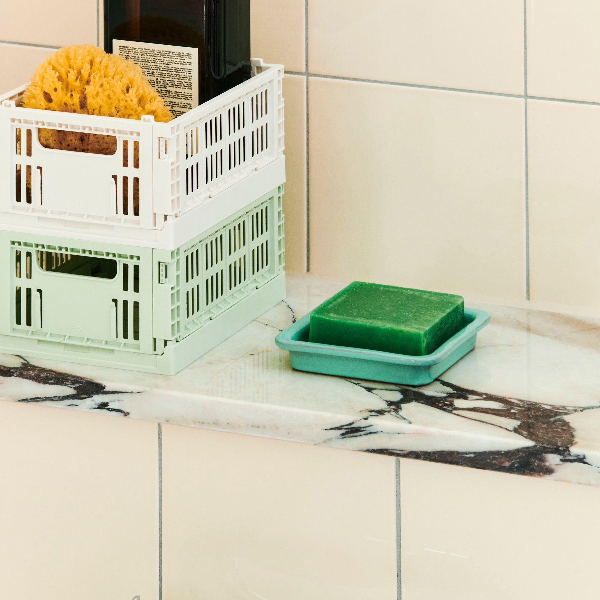 HAY Recycled Plastic Collapsible Color Crate - Mint - Image 11