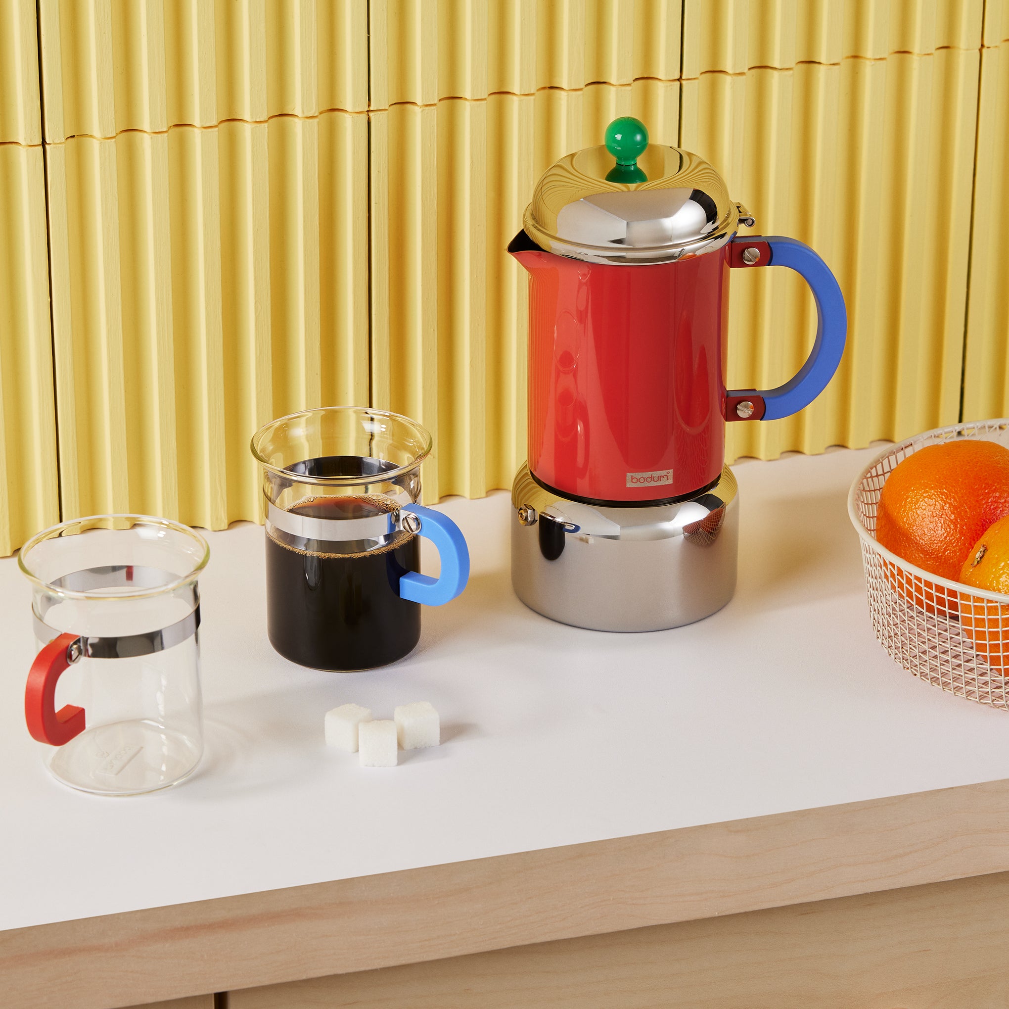 Bodum Chambord Stainless Steel Espresso Maker - Dark Coral - Image 2