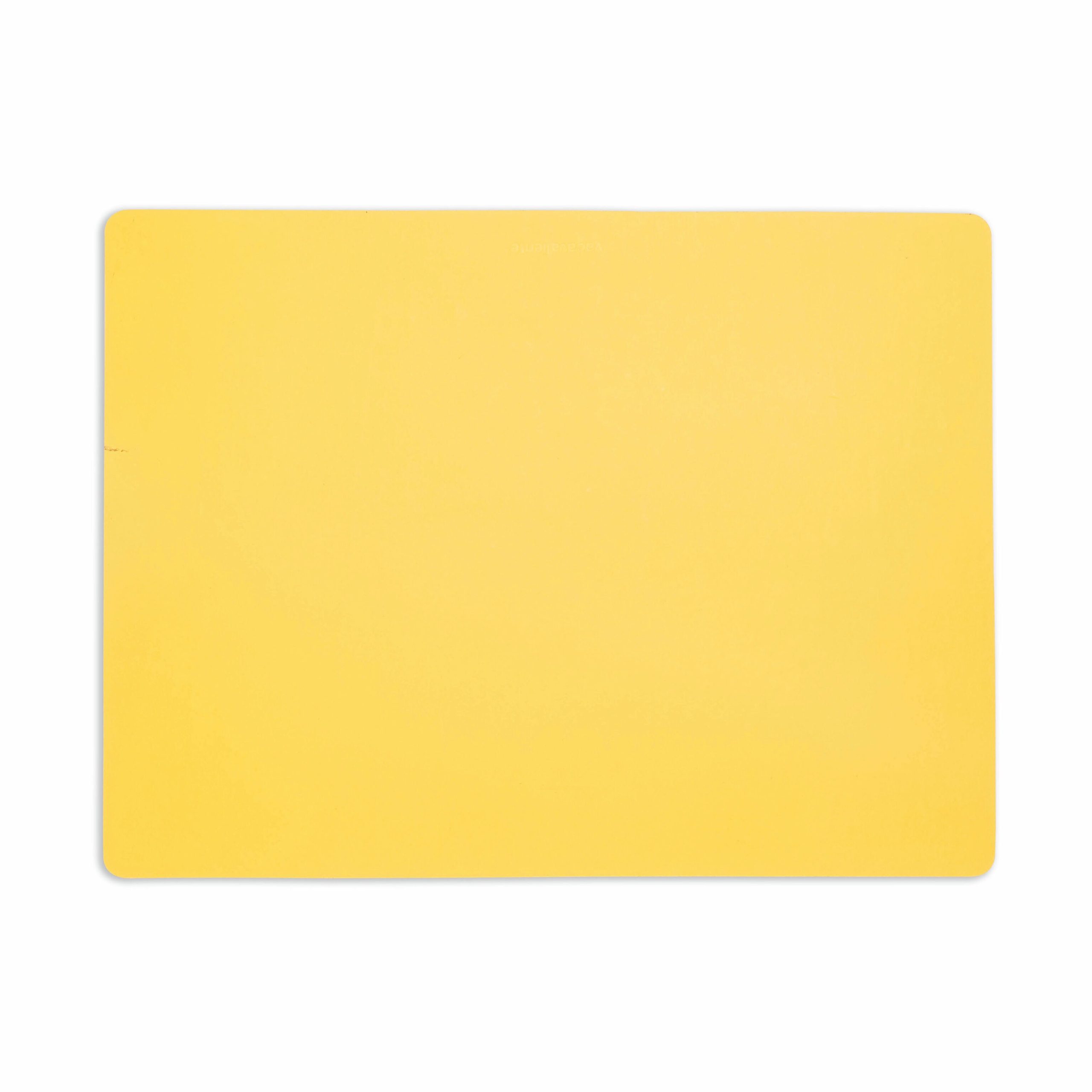 Dual-Sided Recycled Leather Placemat - Yellow/ Light Grey - Image 2