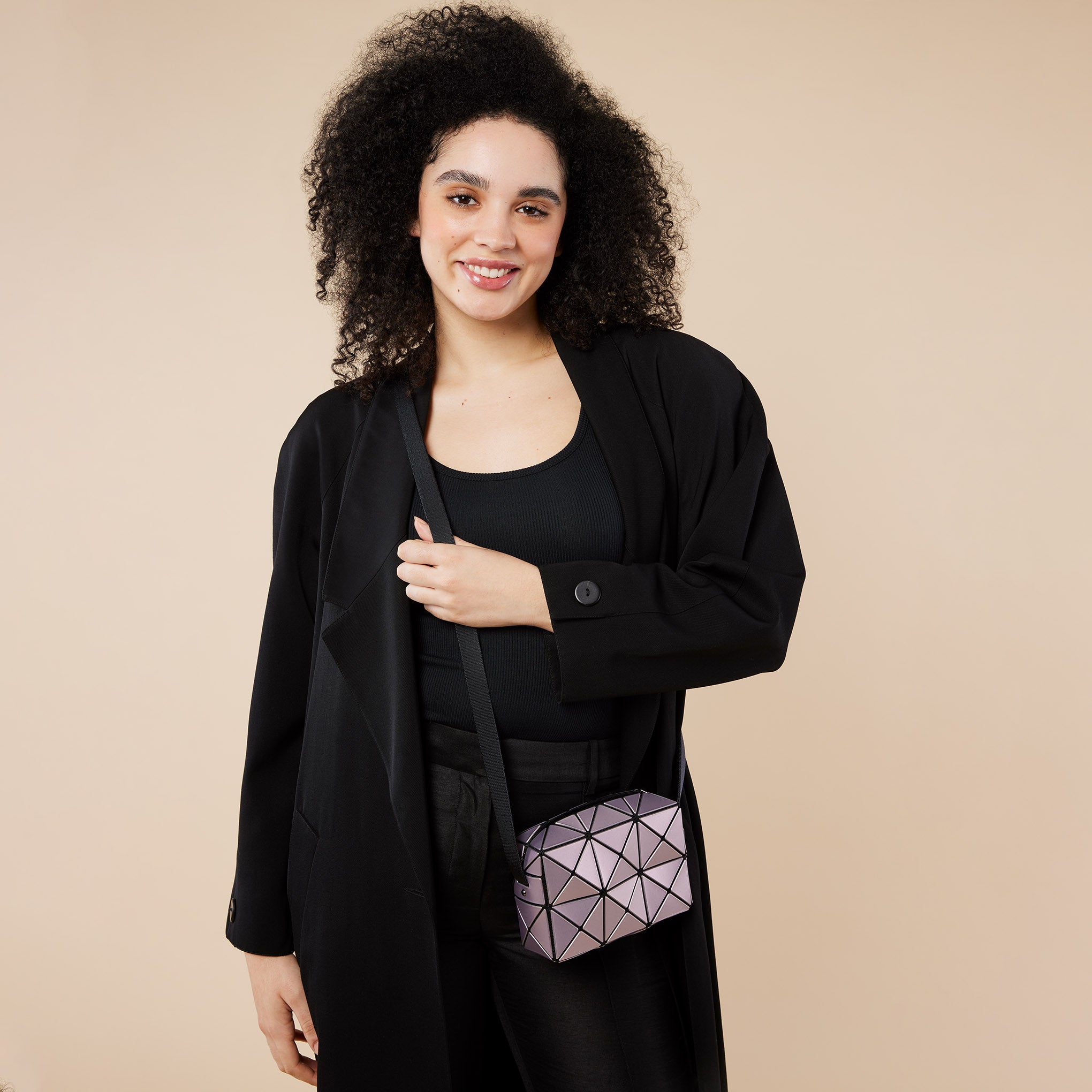 BAO BAO ISSEY MIYAKE Metallic Cuboid Crossbody Bag - Light Pink - Image 7