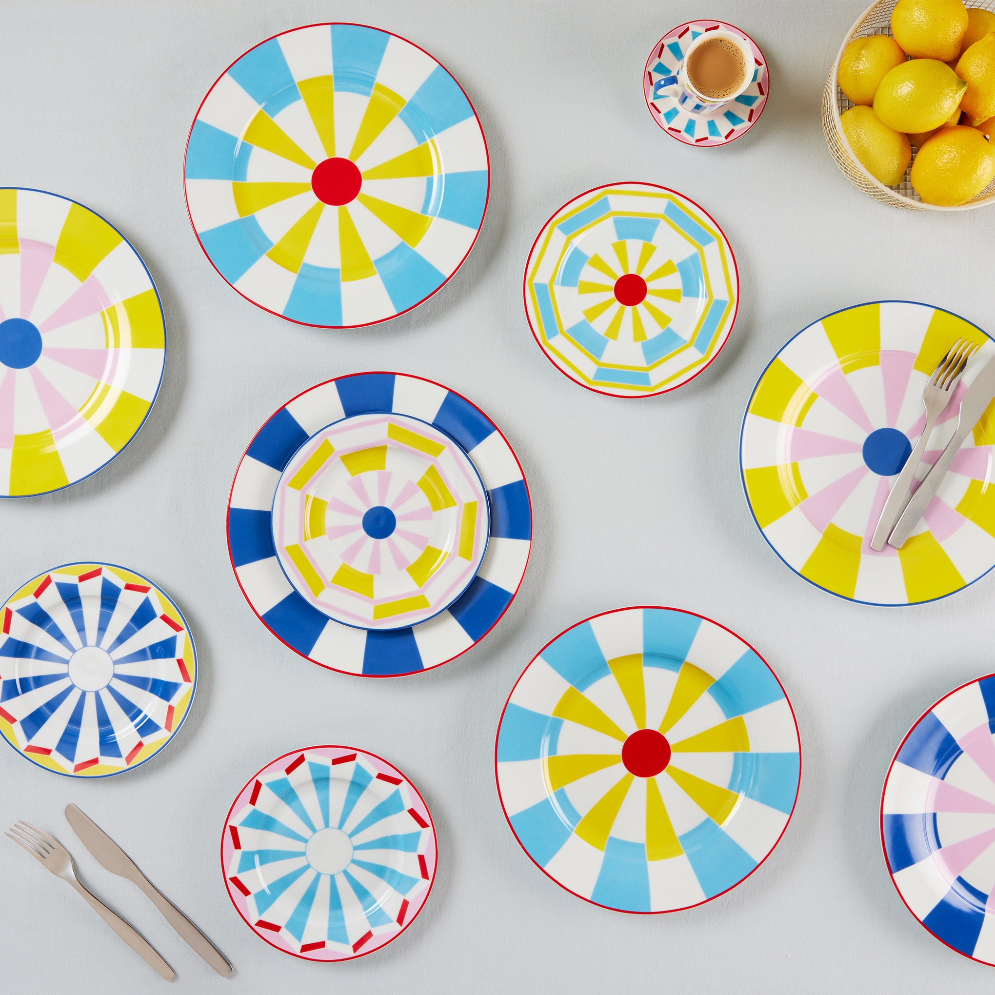 Geocromia Porcelain Dinnerware - Dessert Plate Set of 4 - Image 5