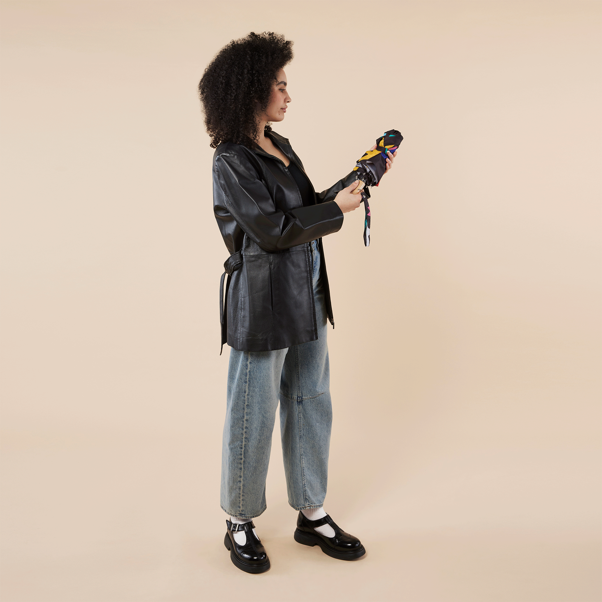 Original Duckhead Recycled Plastic Umbrella - Black/ Multi - Image 6