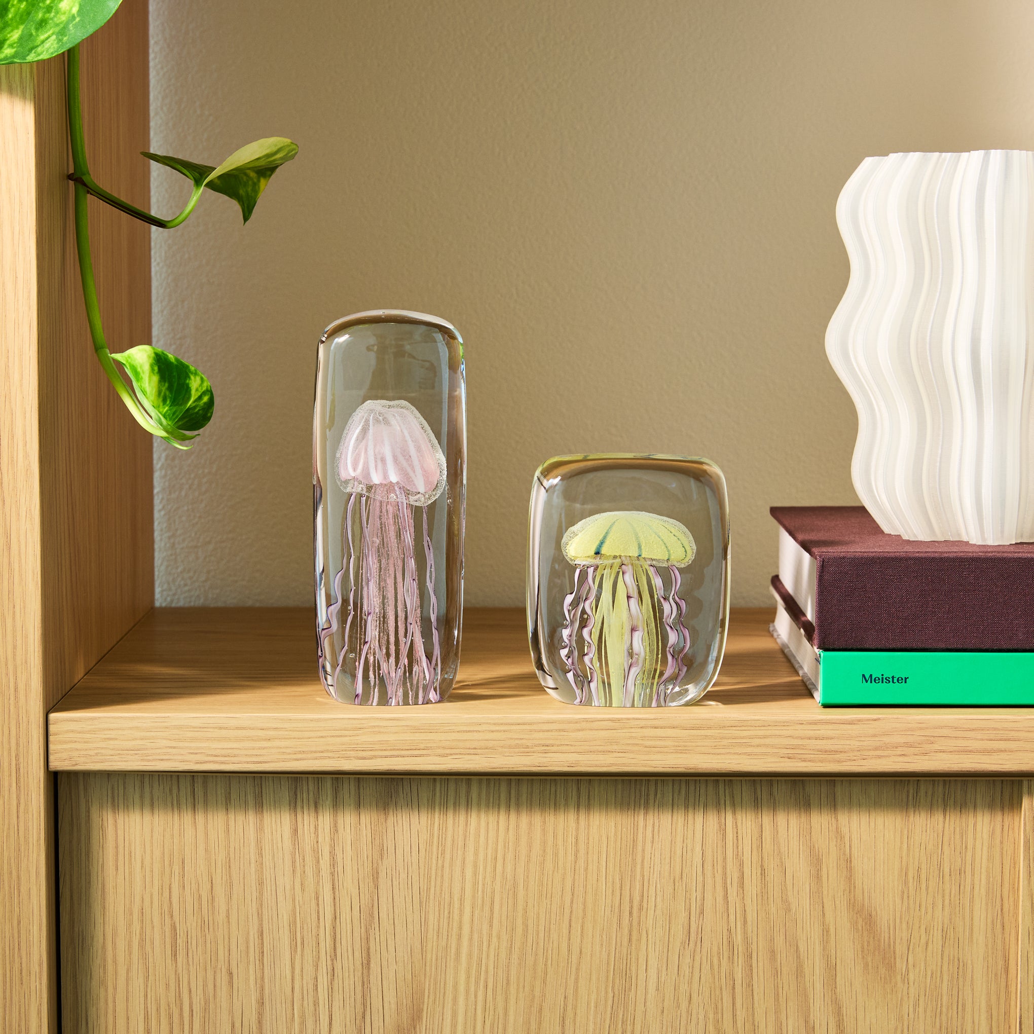 Jellyfish Glass Objet d'Art - Short Yellow - Image 2