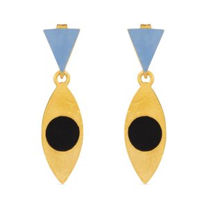Somni Gold-Plated Triangle & Spindle Drop Earrings