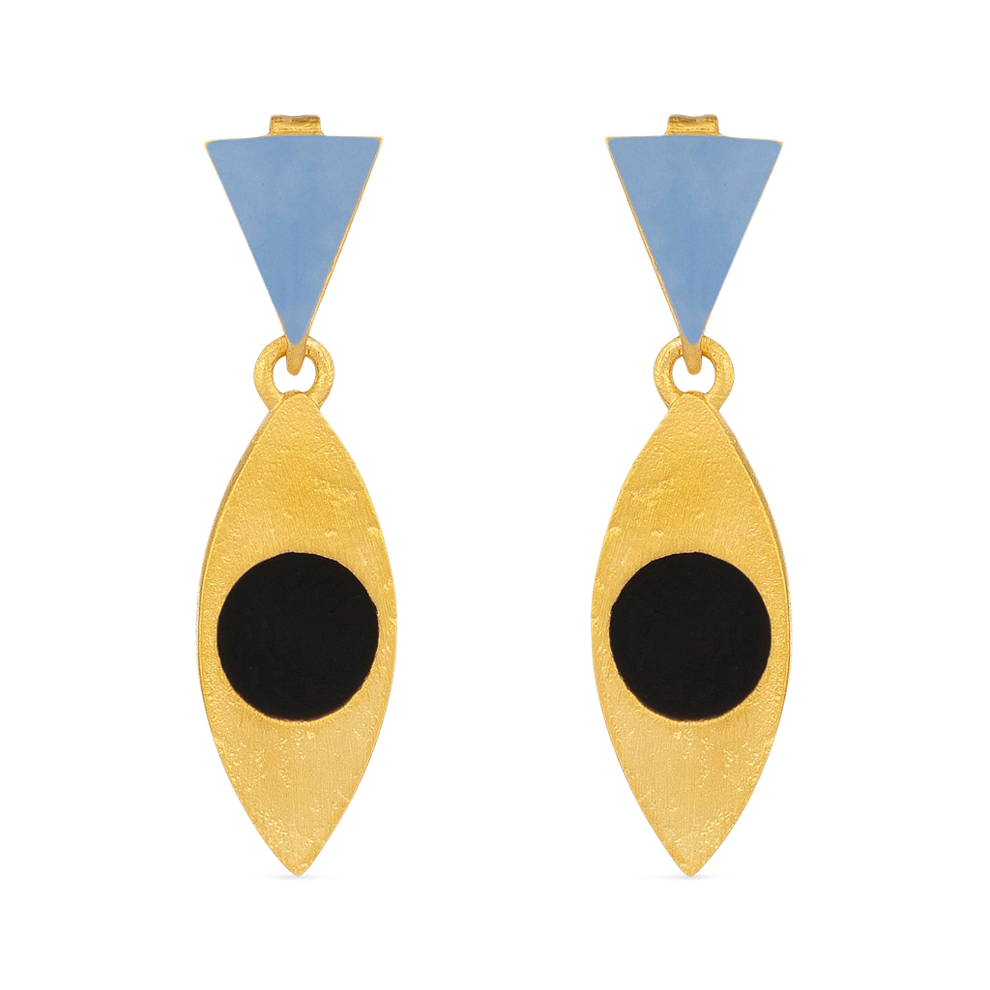 Somni Gold-Plated Triangle & Spindle Drop Earrings