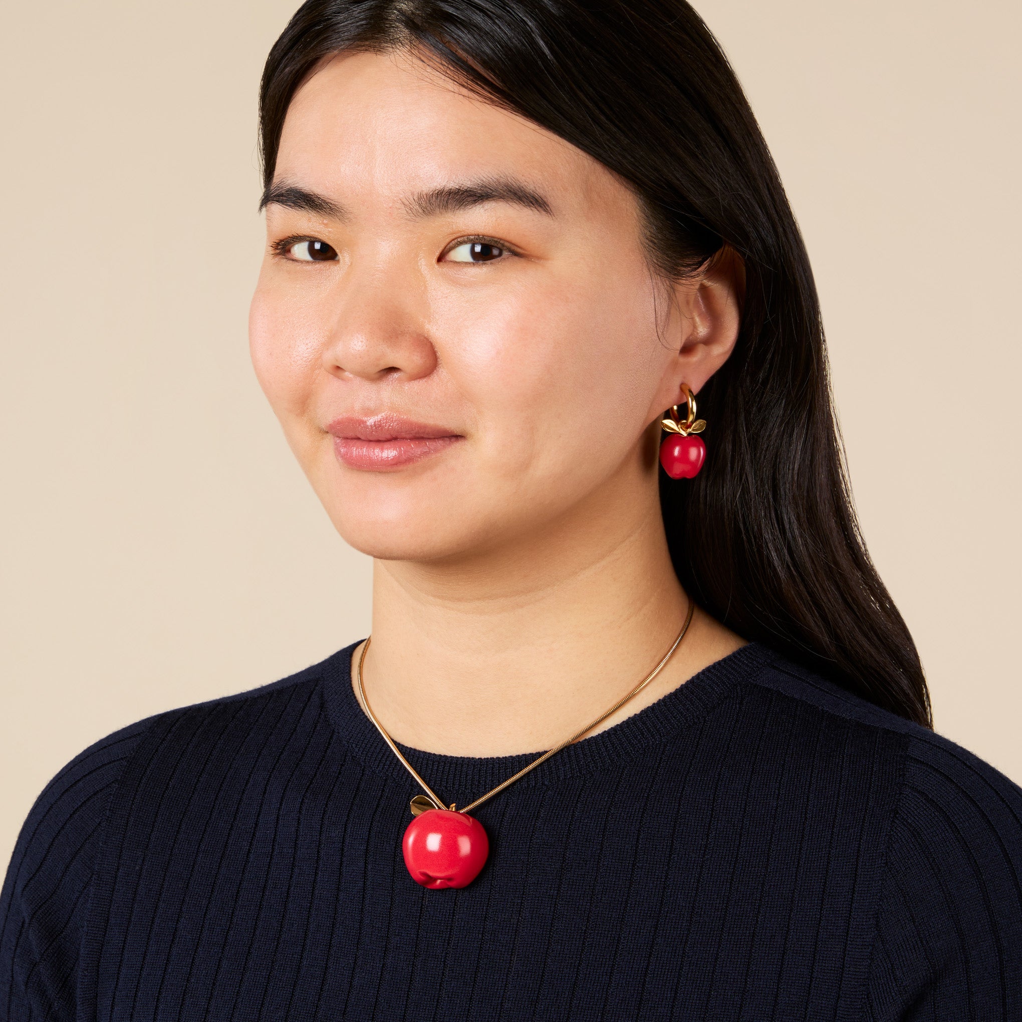 Andrés Gallardo Large Red Apple Gold-Plated Necklace - Image 6