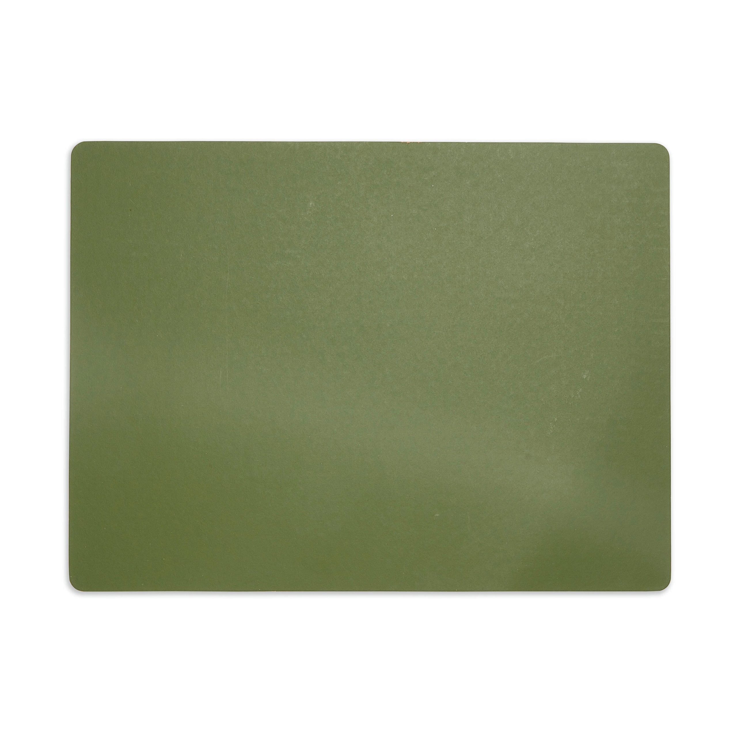 Dual-Sided Recycled Leather Placemat - Green/ Black - Image 2