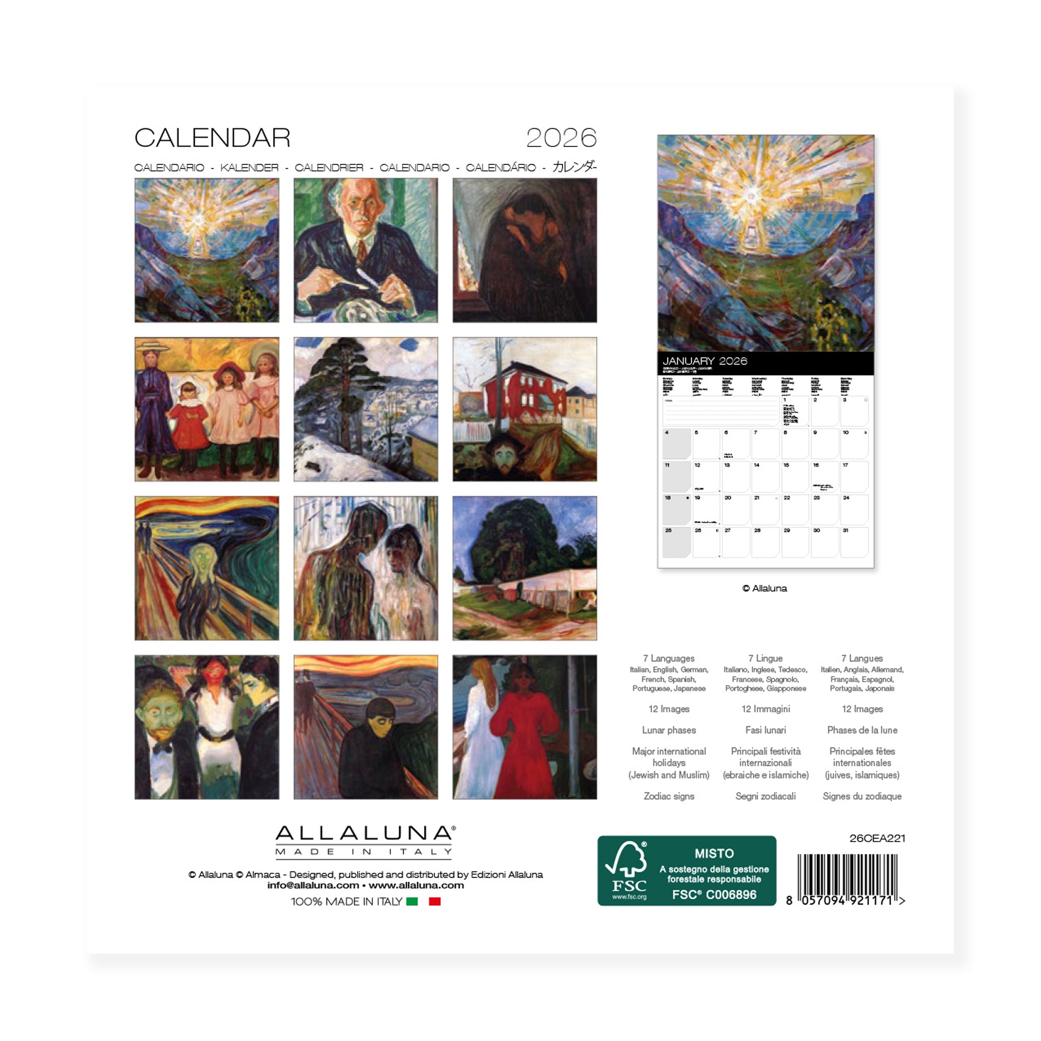 2026 Edvard Munch Mini Calendar - Image 2