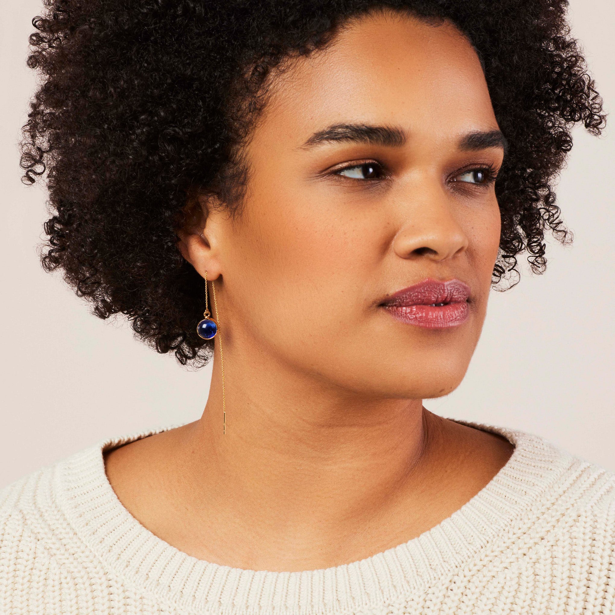 Soko Gold-Plated Umbo Chain Threader Earrings - Image 4