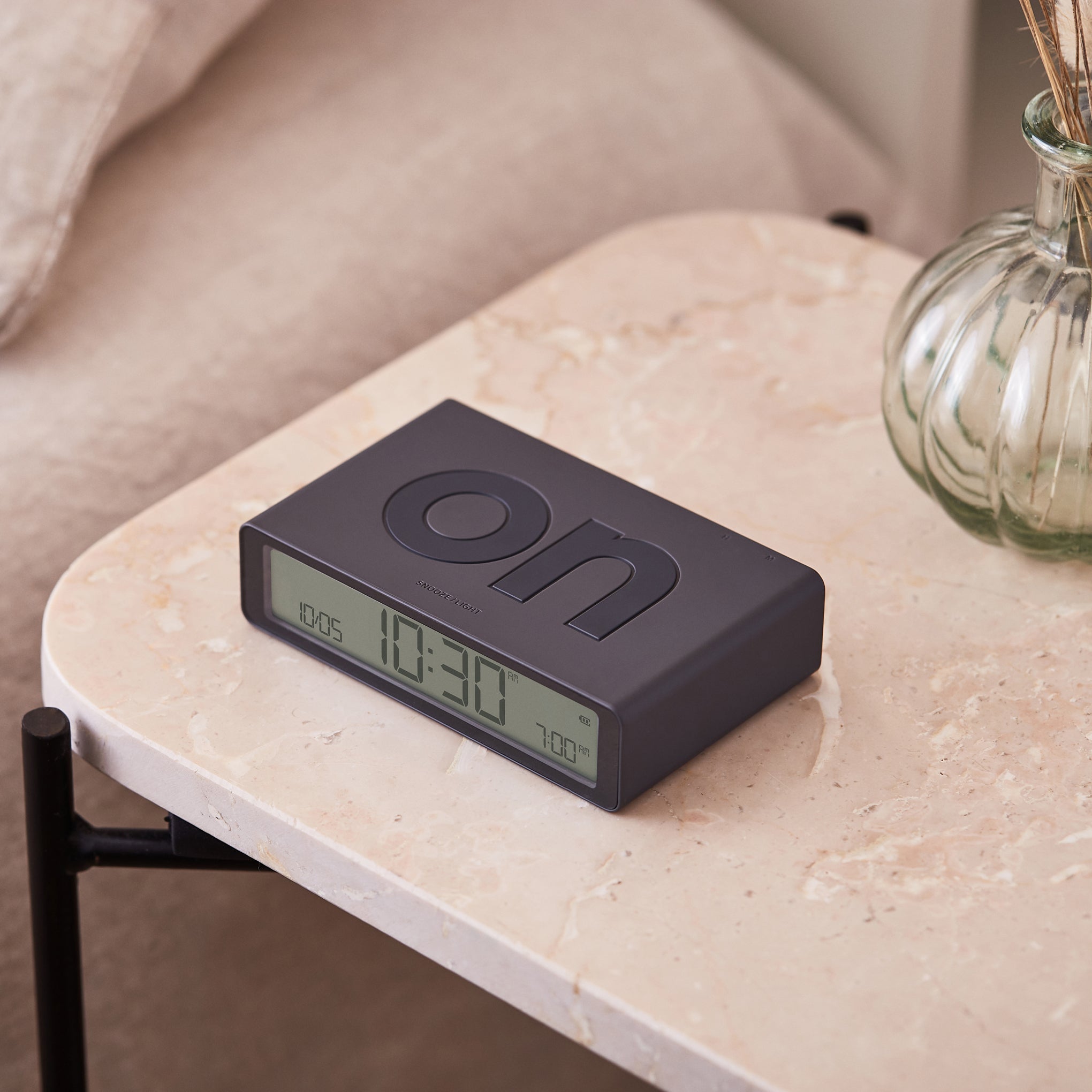 Lexon Flip Rechargeable Alarm Clock - Dark Grey - Image 7