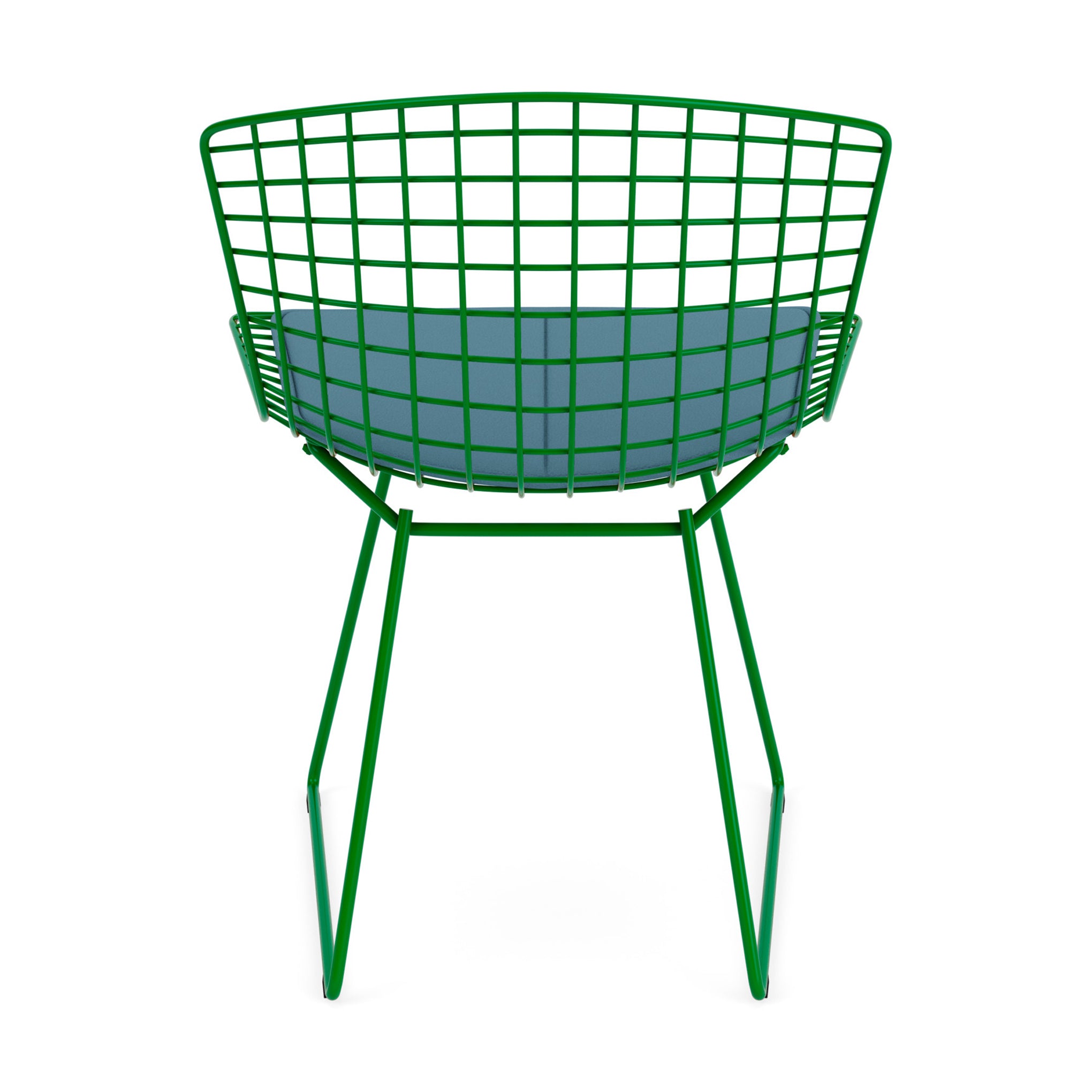 Knoll Side Chair with Cushion by Harry Bertoia - Green/ Opal - Image 4