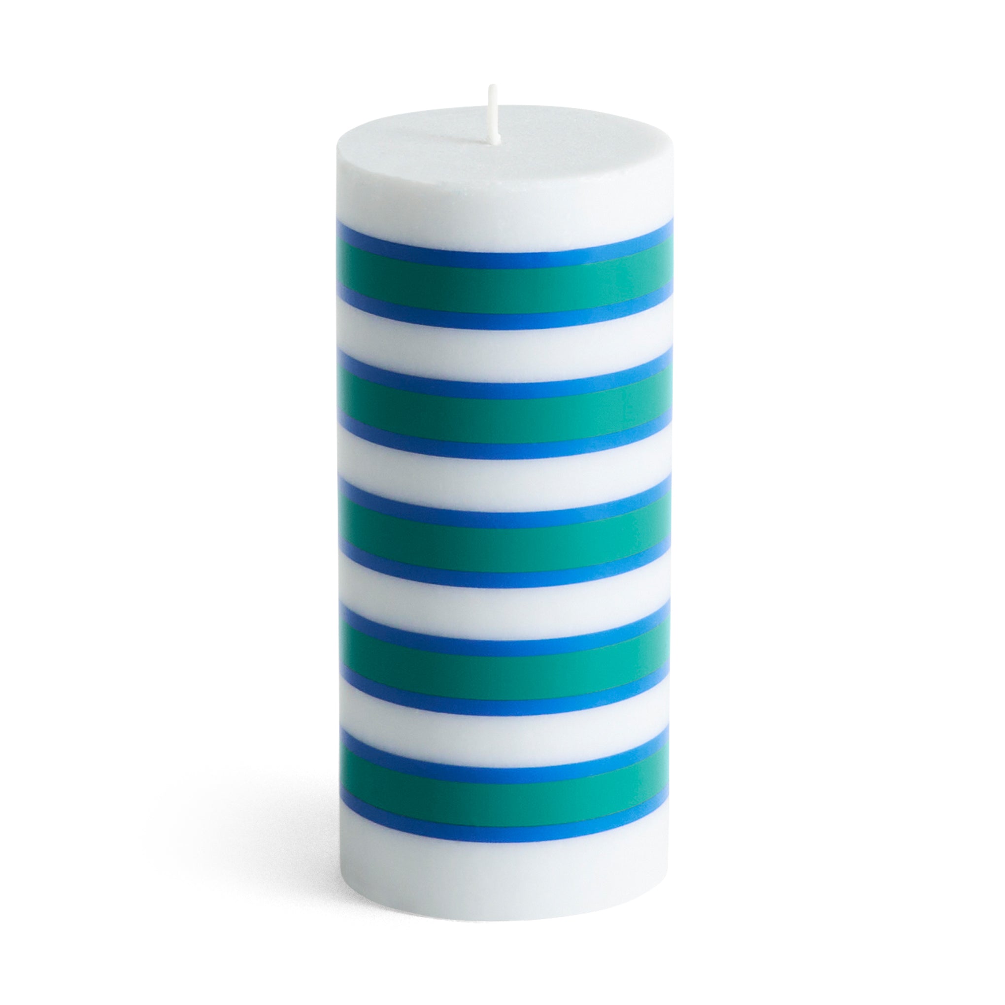 HAY Pattern Column Candle - Light Gray/ Blue/ Green - Image 3