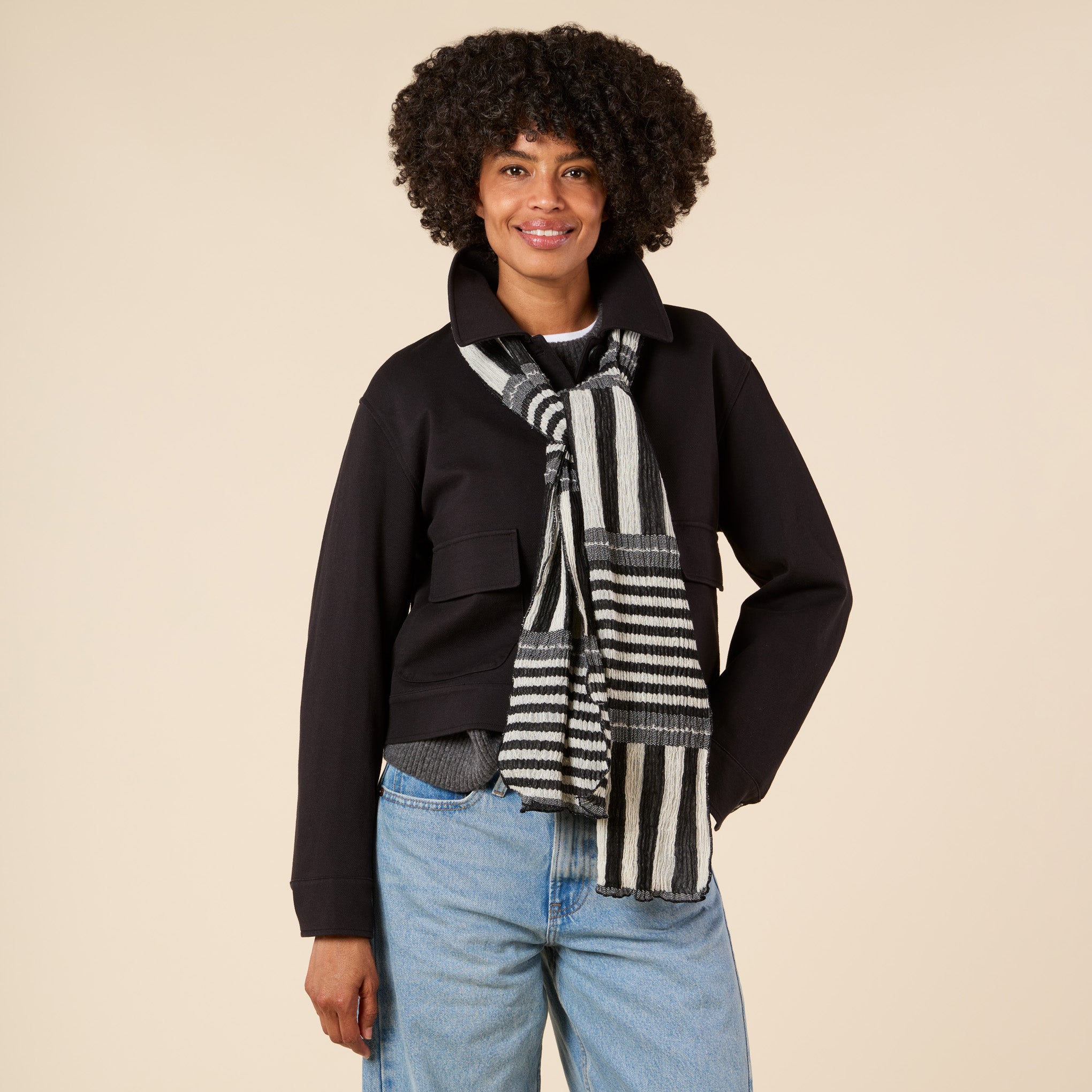 Nuno Stripey Stripe Wool-Cotton Scarf - Image 2