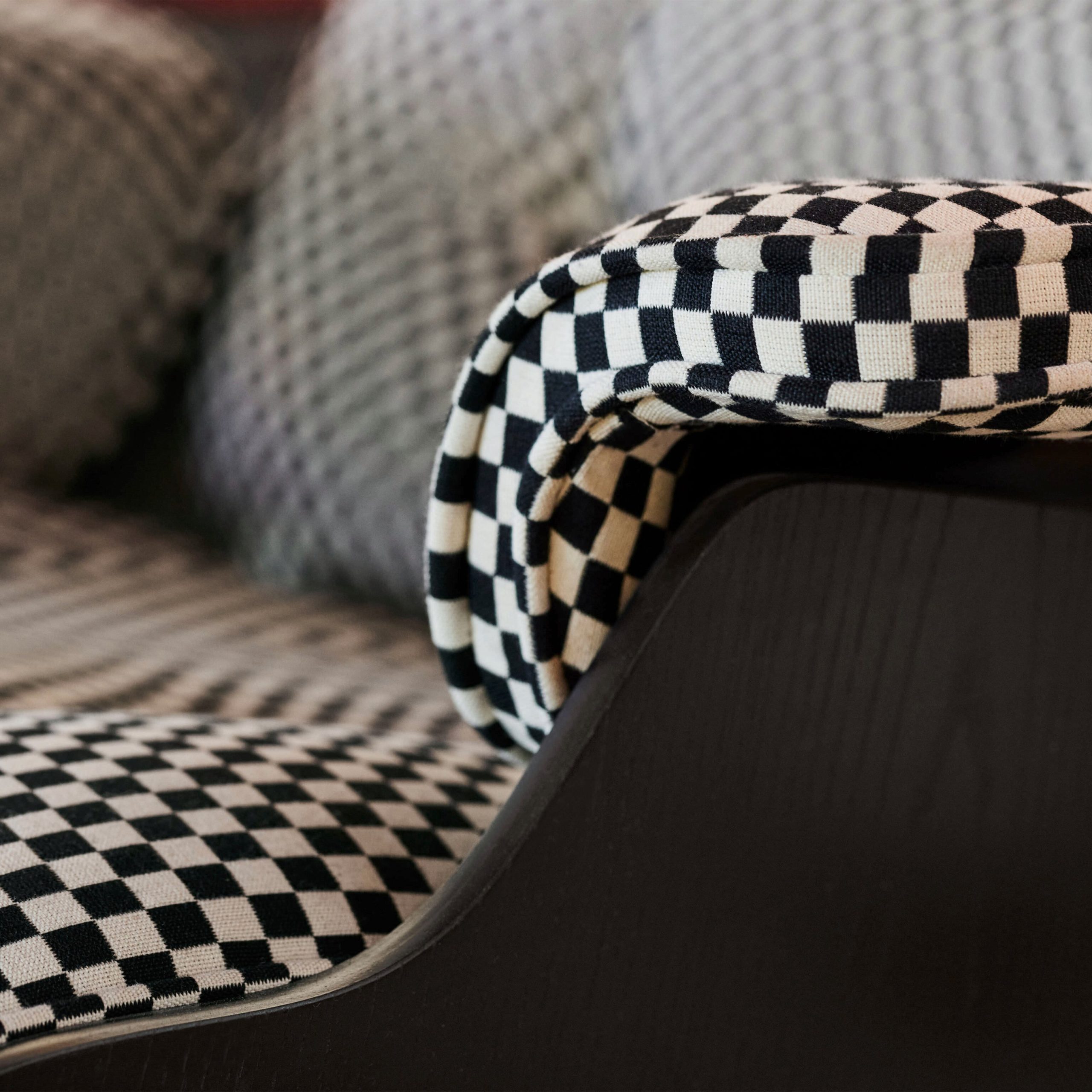 Eames® Lounge Chair and Ottoman from Herman Miller - Ebony/ Black & White Checker Fabric - Image 6