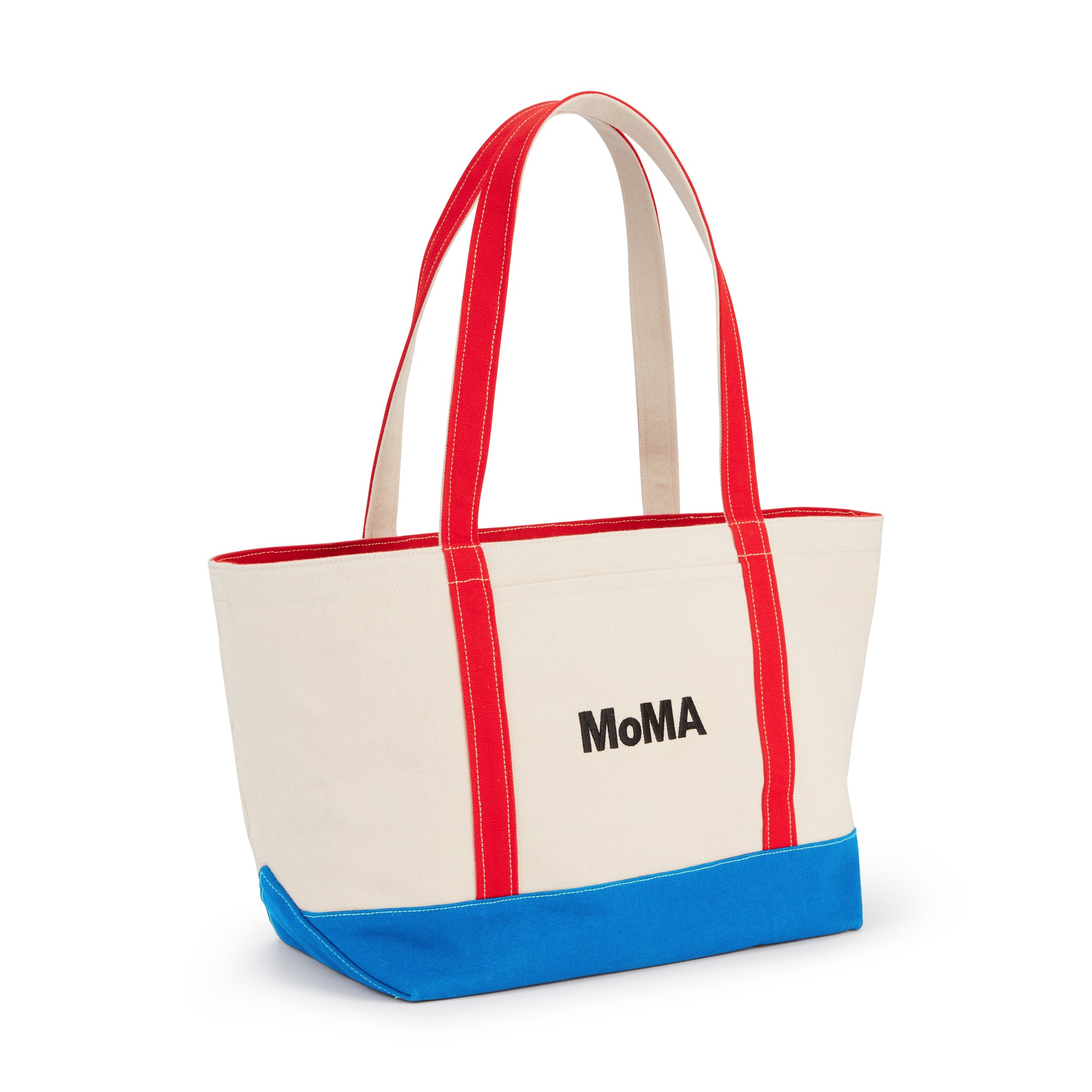 MoMA Baggu Heavyweight Canvas Tote - Red/ Blue - Image 3