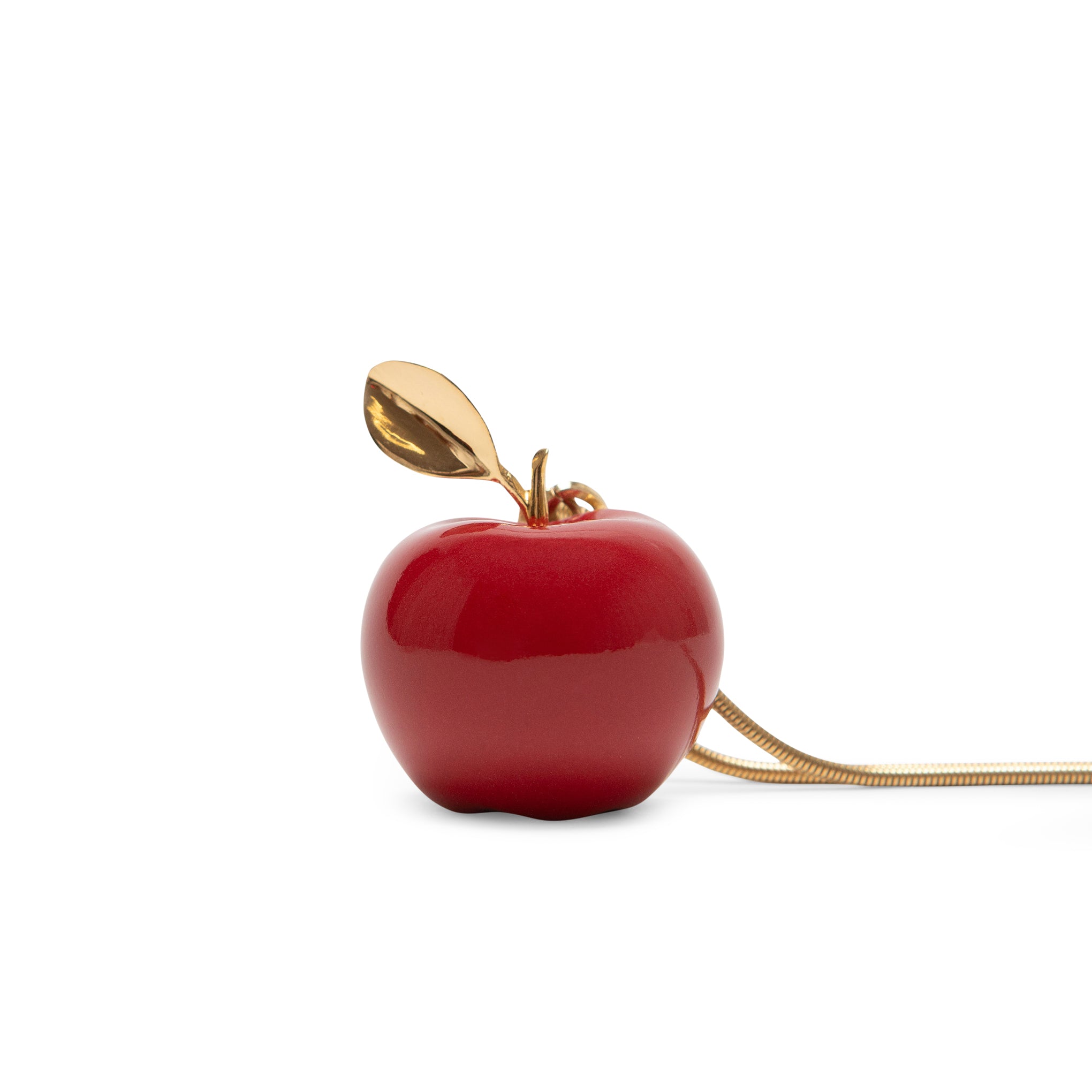 Andrés Gallardo Large Red Apple Gold-Plated Necklace - Image 4