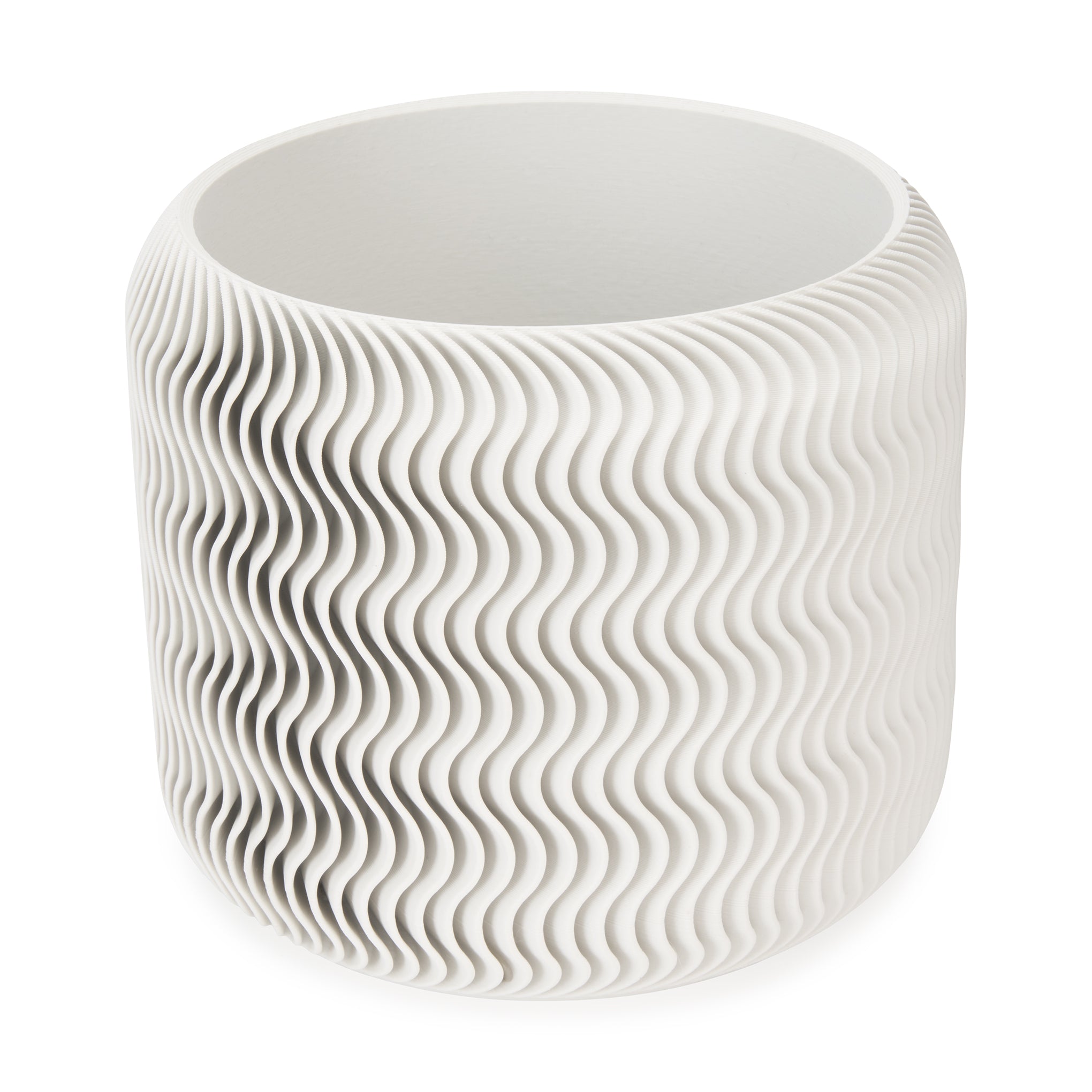 Wavy Pine 3D-Printed Planter - White - Image 6