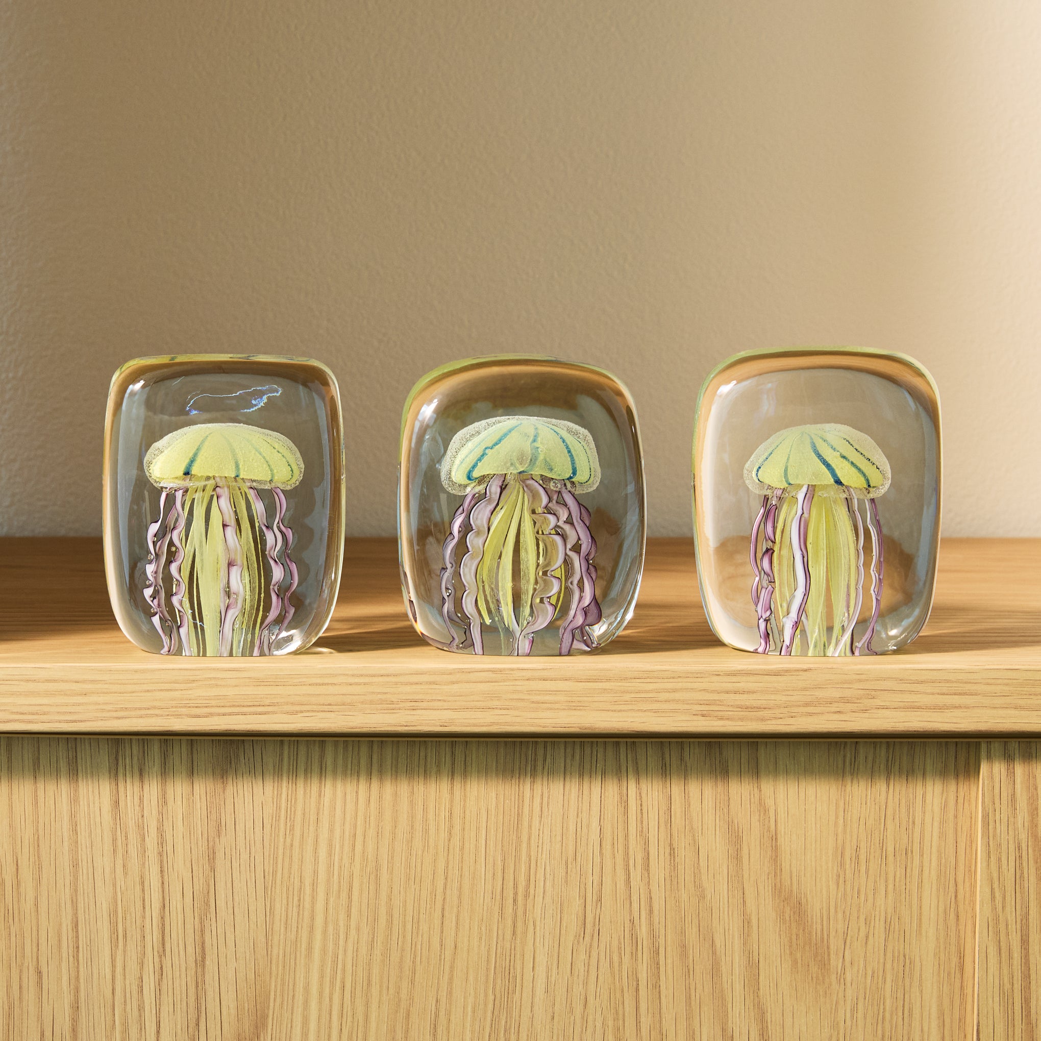 Jellyfish Glass Objet d'Art - Short Yellow - Image 3