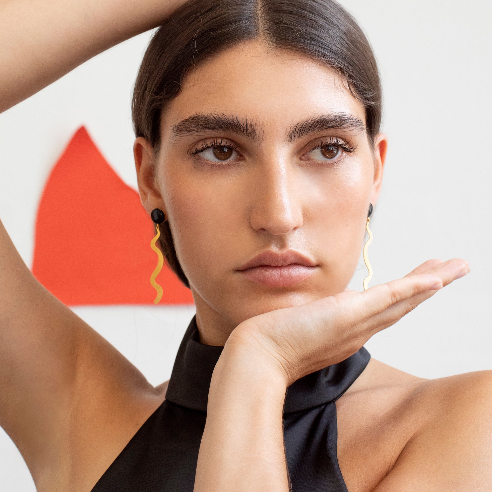 Joan Miró Gold-Plated Dot Squiggle Earrings - Image 2