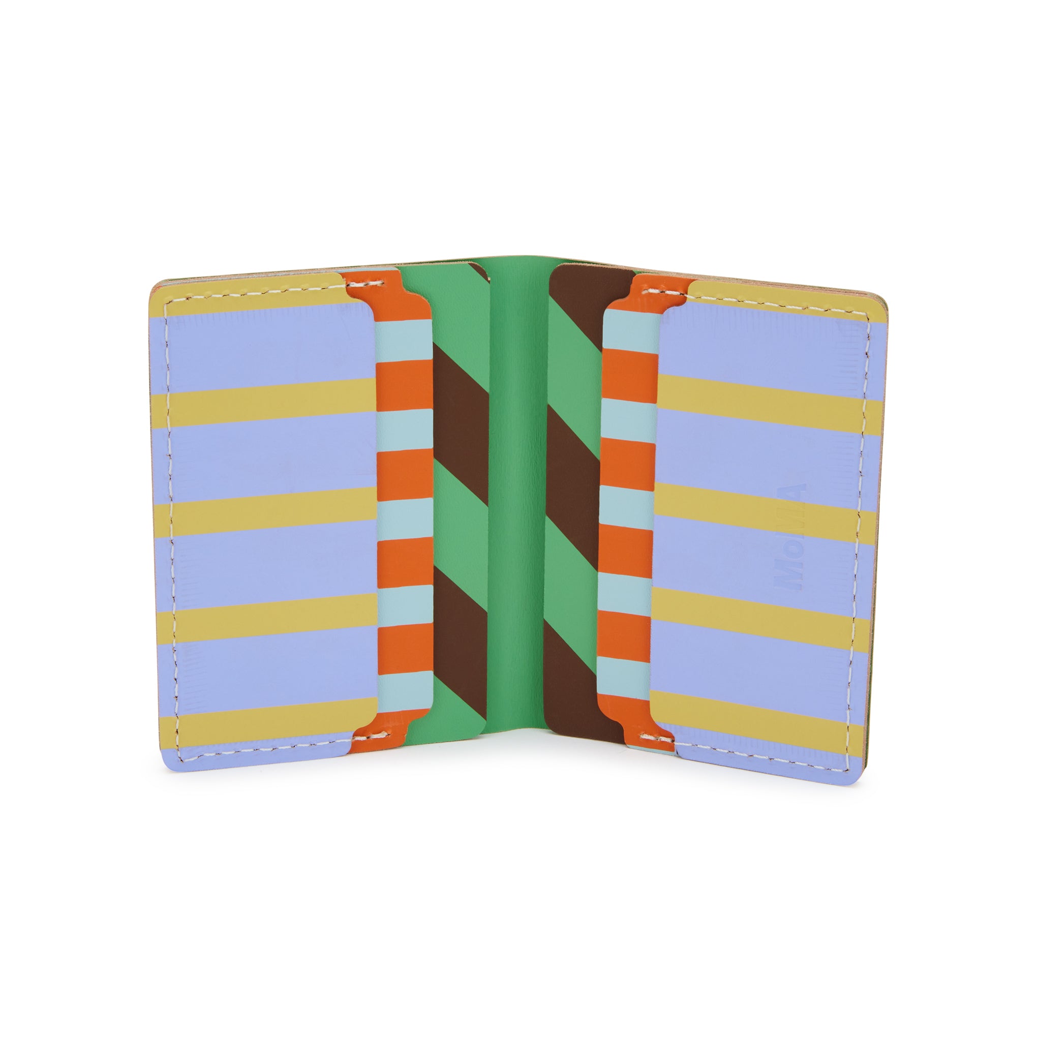 Dusen Dusen Recycled Leather Double Card Holder - Stripe - Image 3