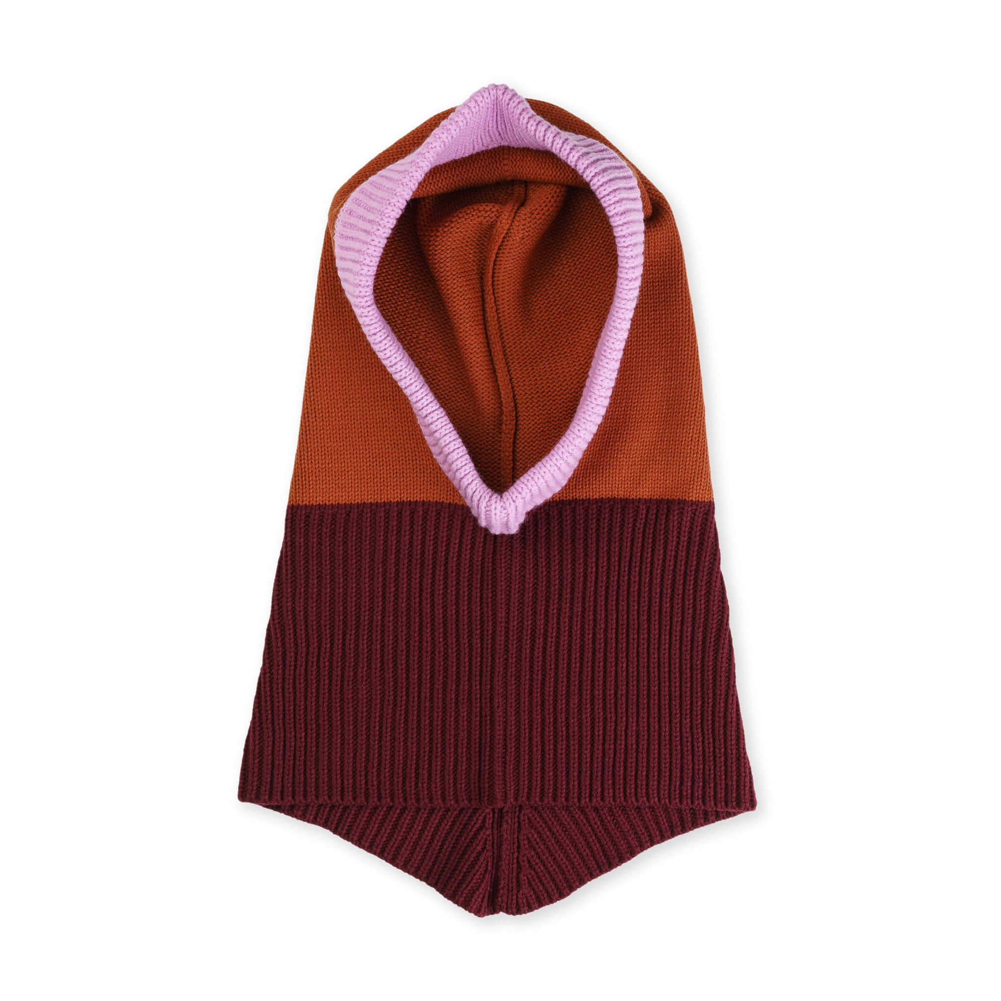 Verloop Color Mix Knit Hood - Wine Red