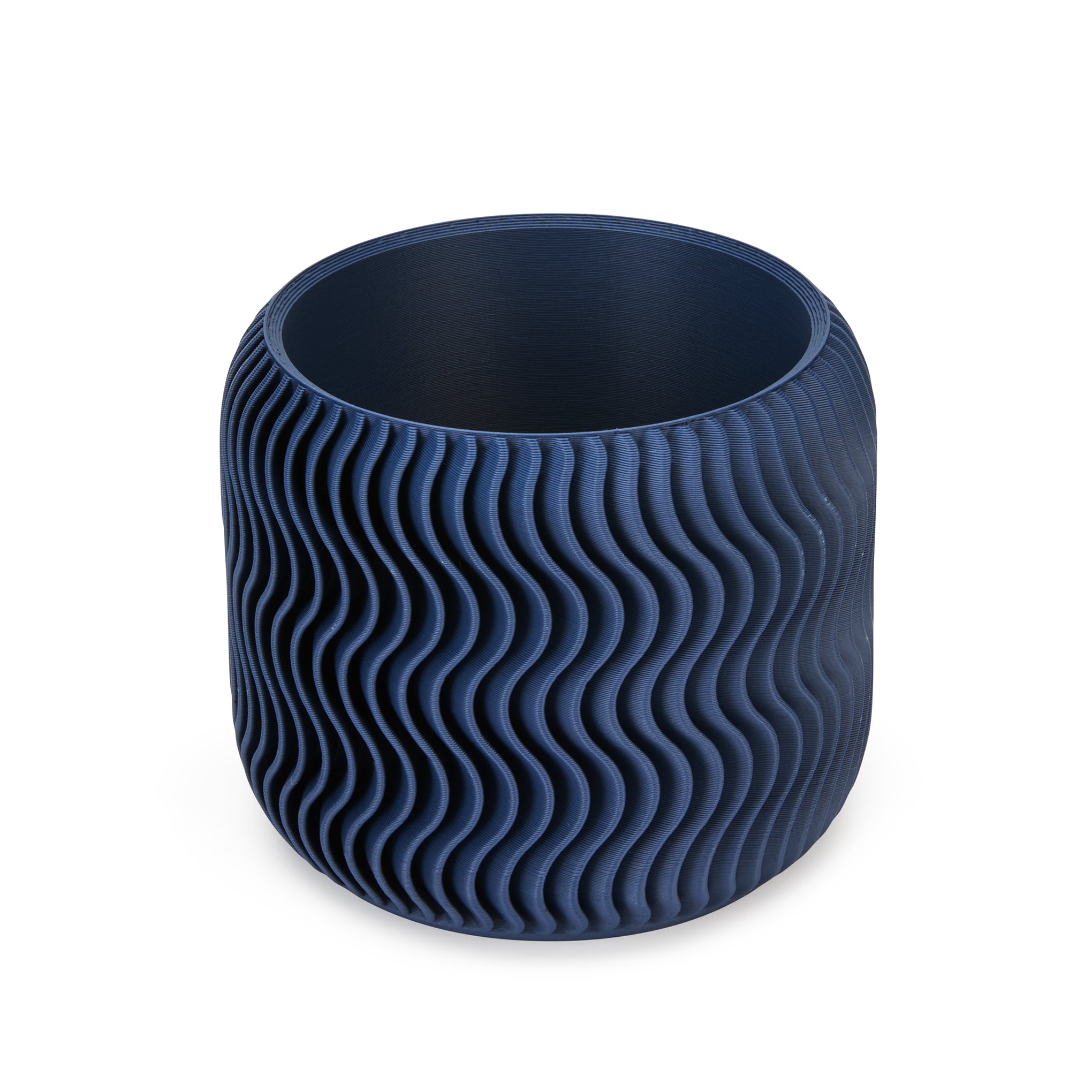 Wavy Pine 3D-Printed Planter - Midnight Blue - Image 4