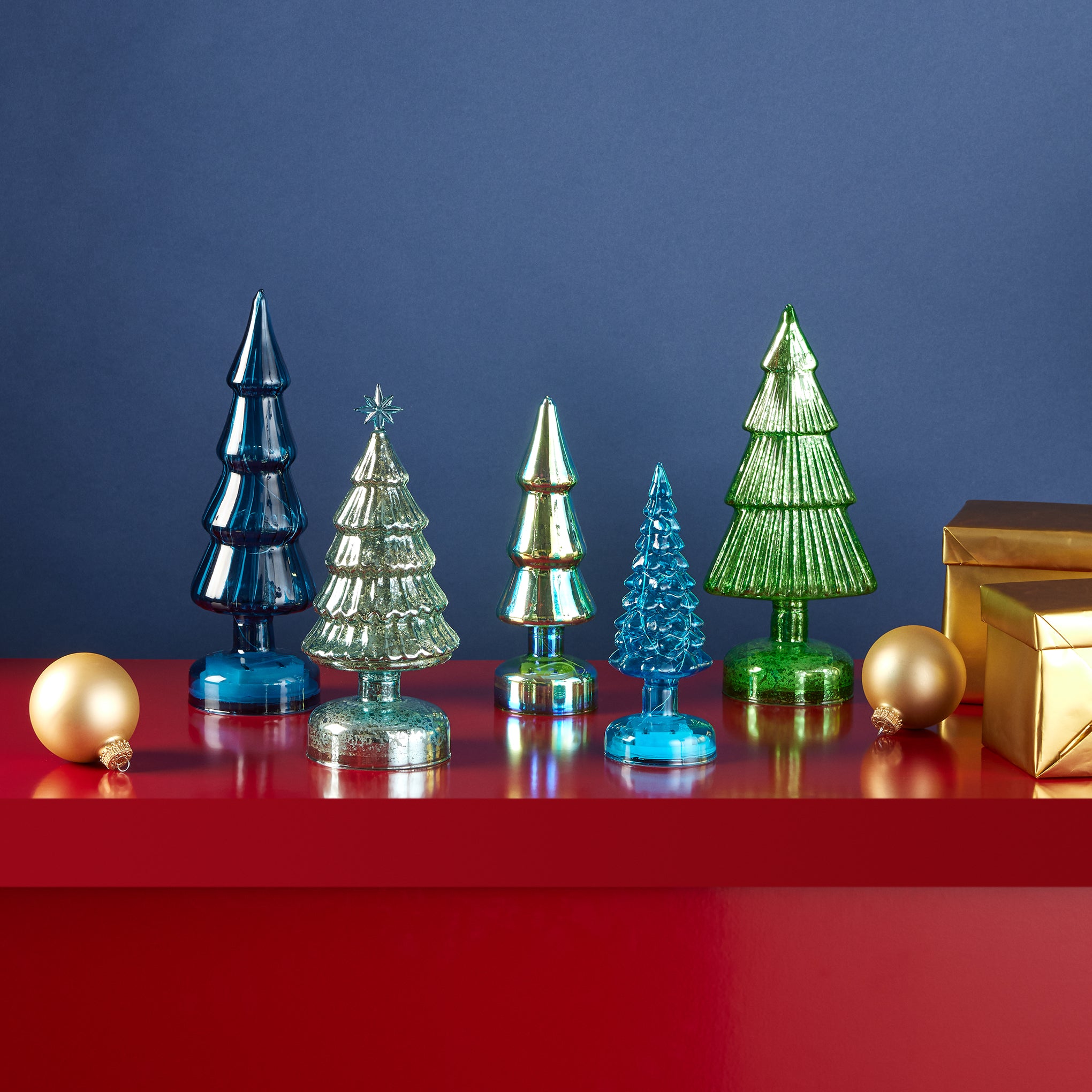 MoMA Colorful LED Lighted Trees - Set of 5 - Small - Blue - Image 5