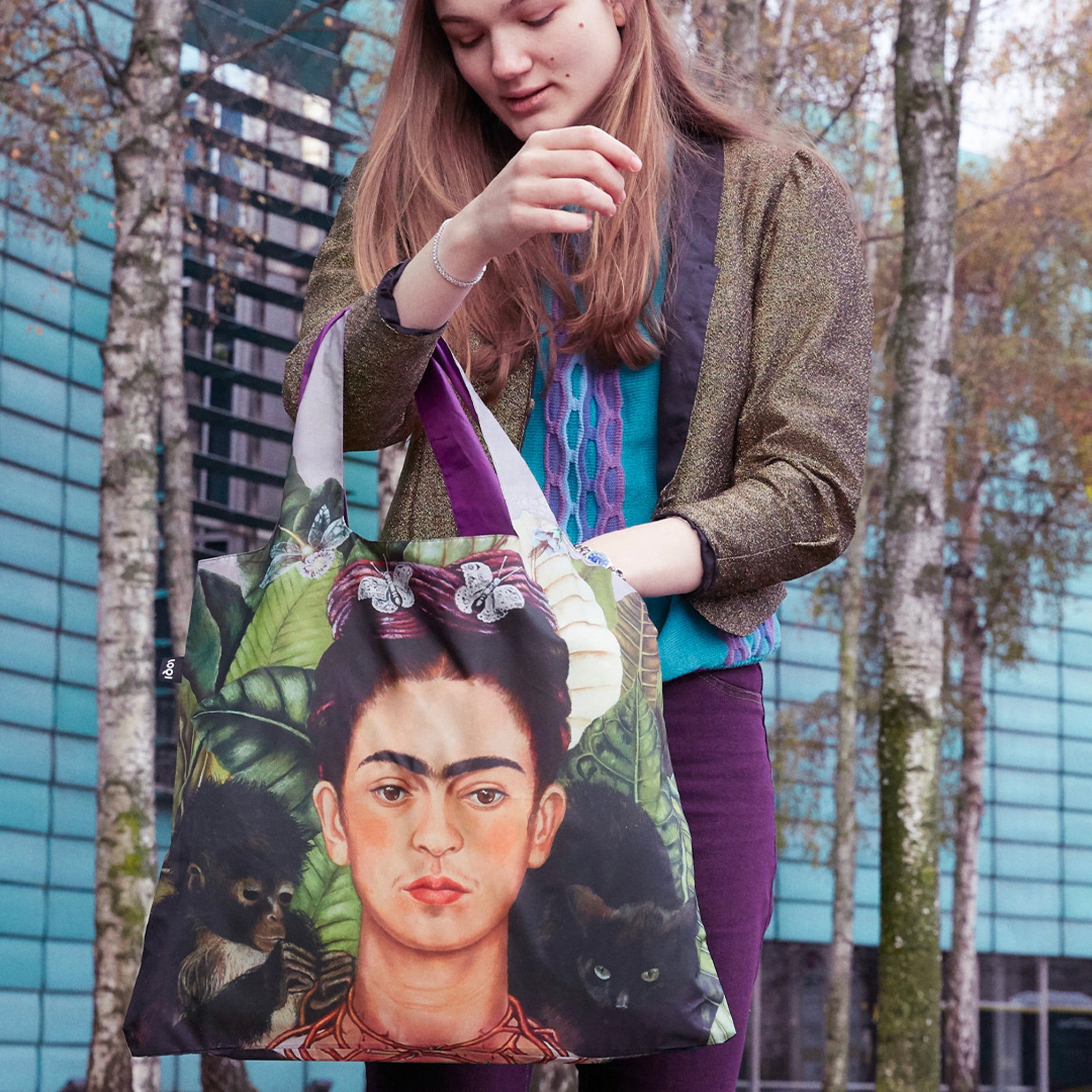 Loqi Recycled Polyester Artist Tote Bag - Frida Kahlo - Image 2