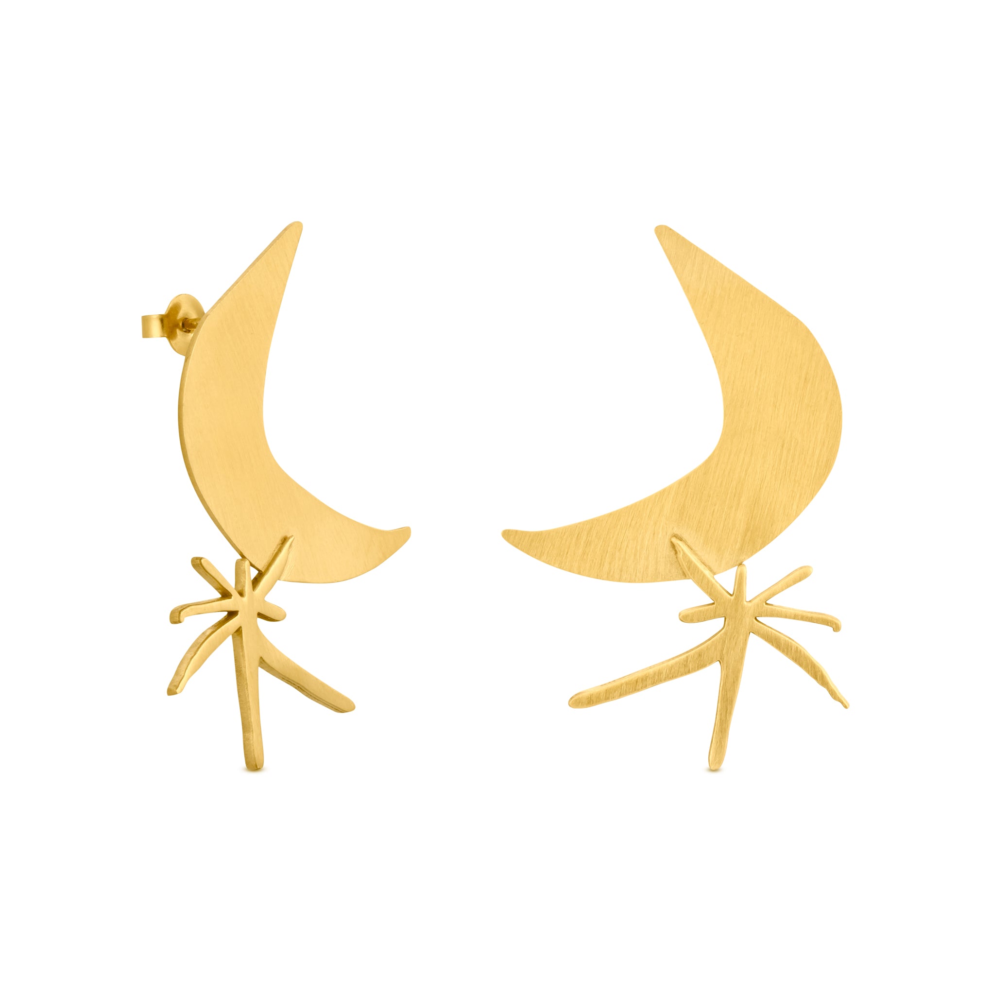 Joan Miró Gold-Plated Moon & Star Earrings