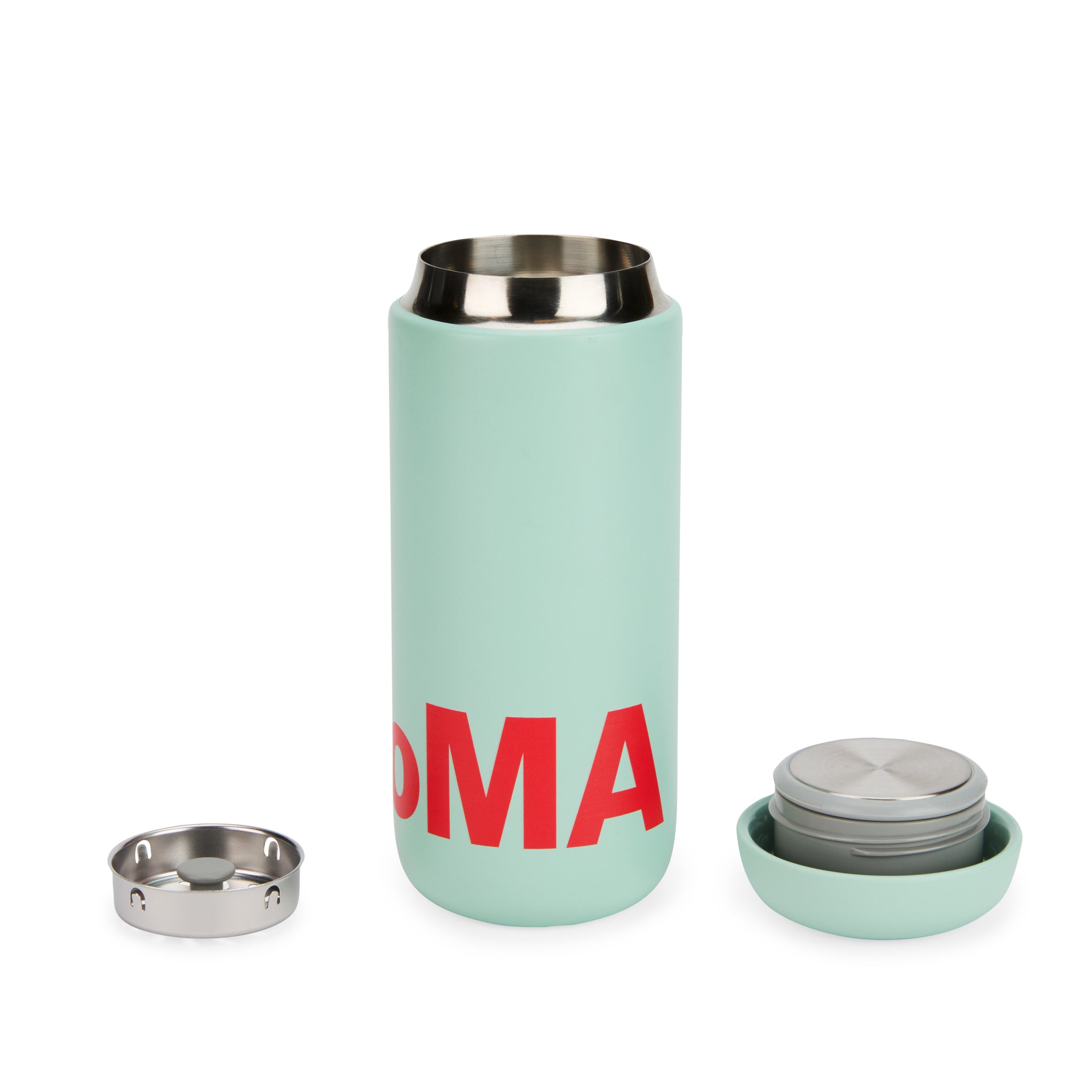 Colorful MoMA Insulated Travel Mug - Mint/ Red - Image 3