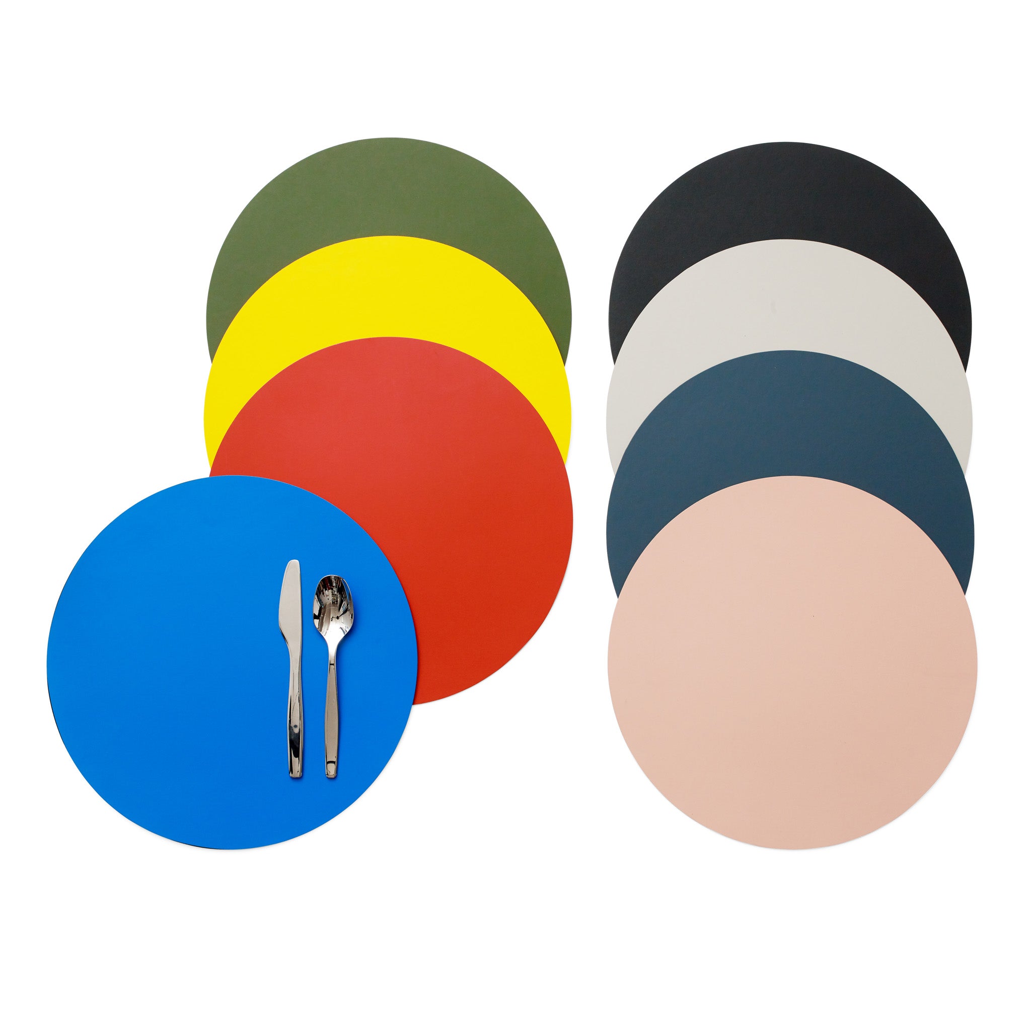 Dual-Sided Recycled Leather Placemat - Yellow/ Light Grey - Image 12