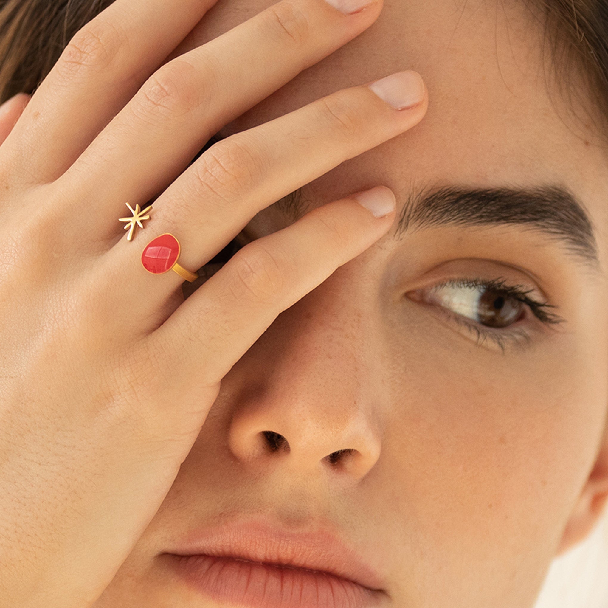 Joan Miró Gold-Plated Dot & Star Cuff Ring - Image 2