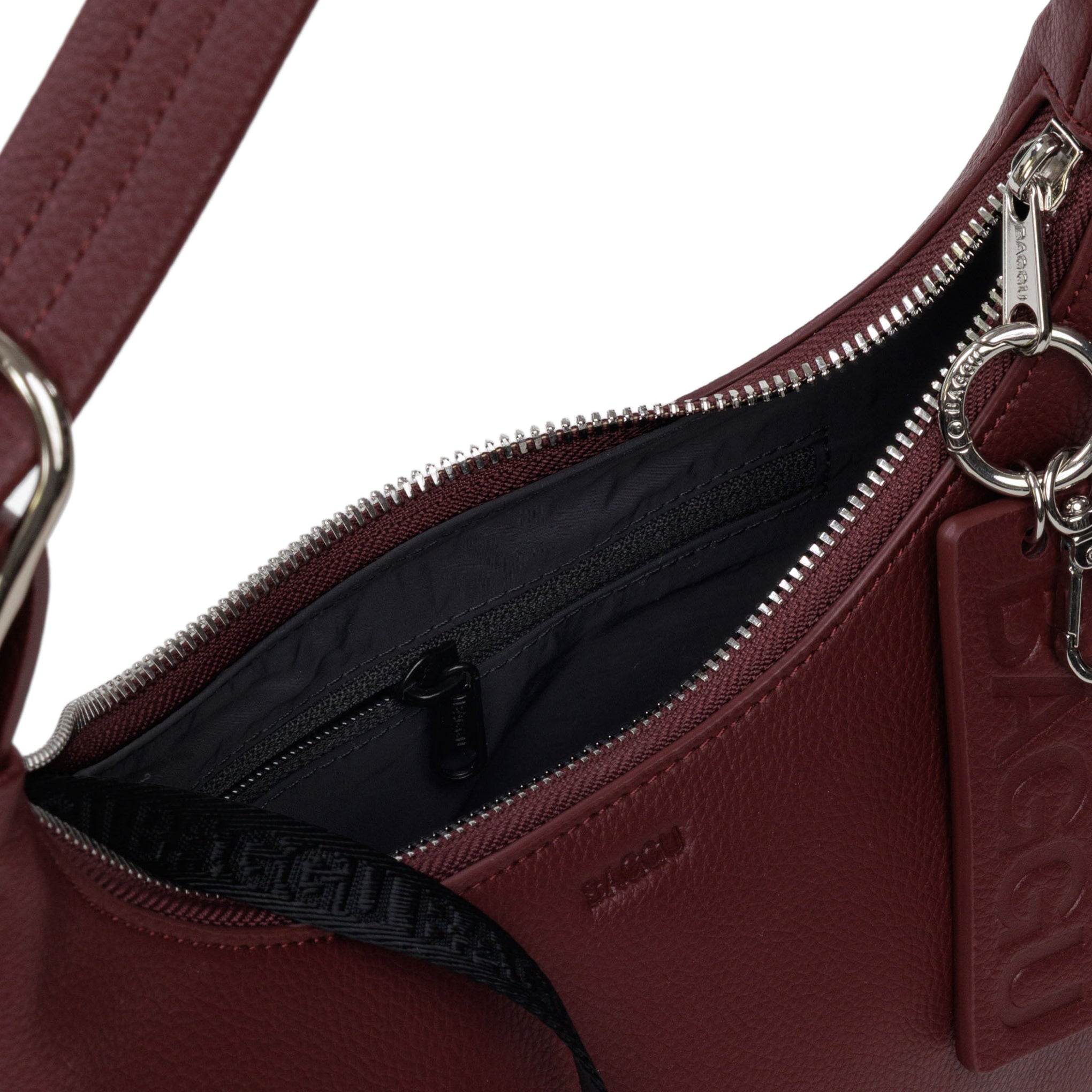 Baggu Recycled Leather Shoulder Bag - Mahogany - Image 4