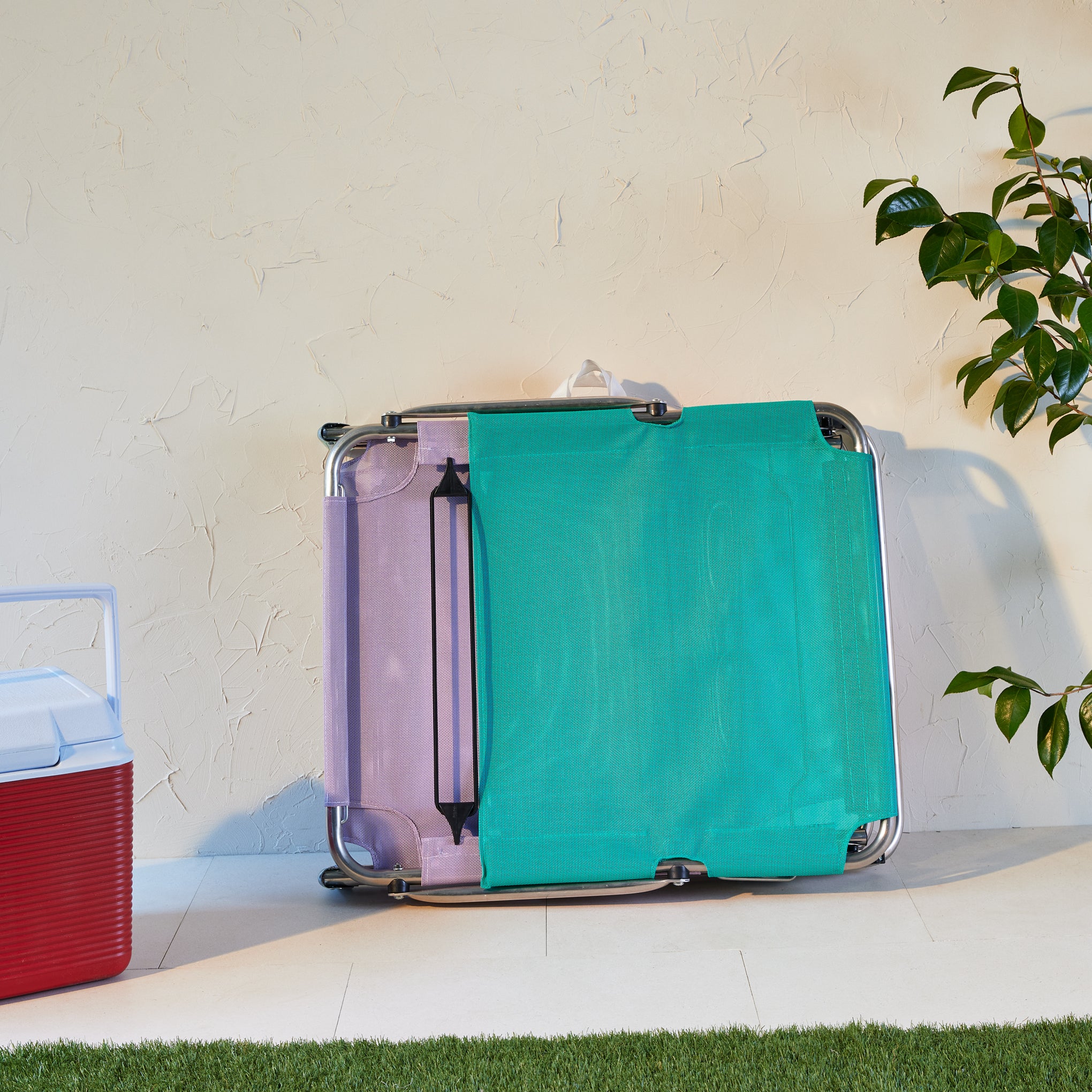 Amigo Outdoor Lounge Chair with Sun Shield - Lilac/ Teal - Image 7