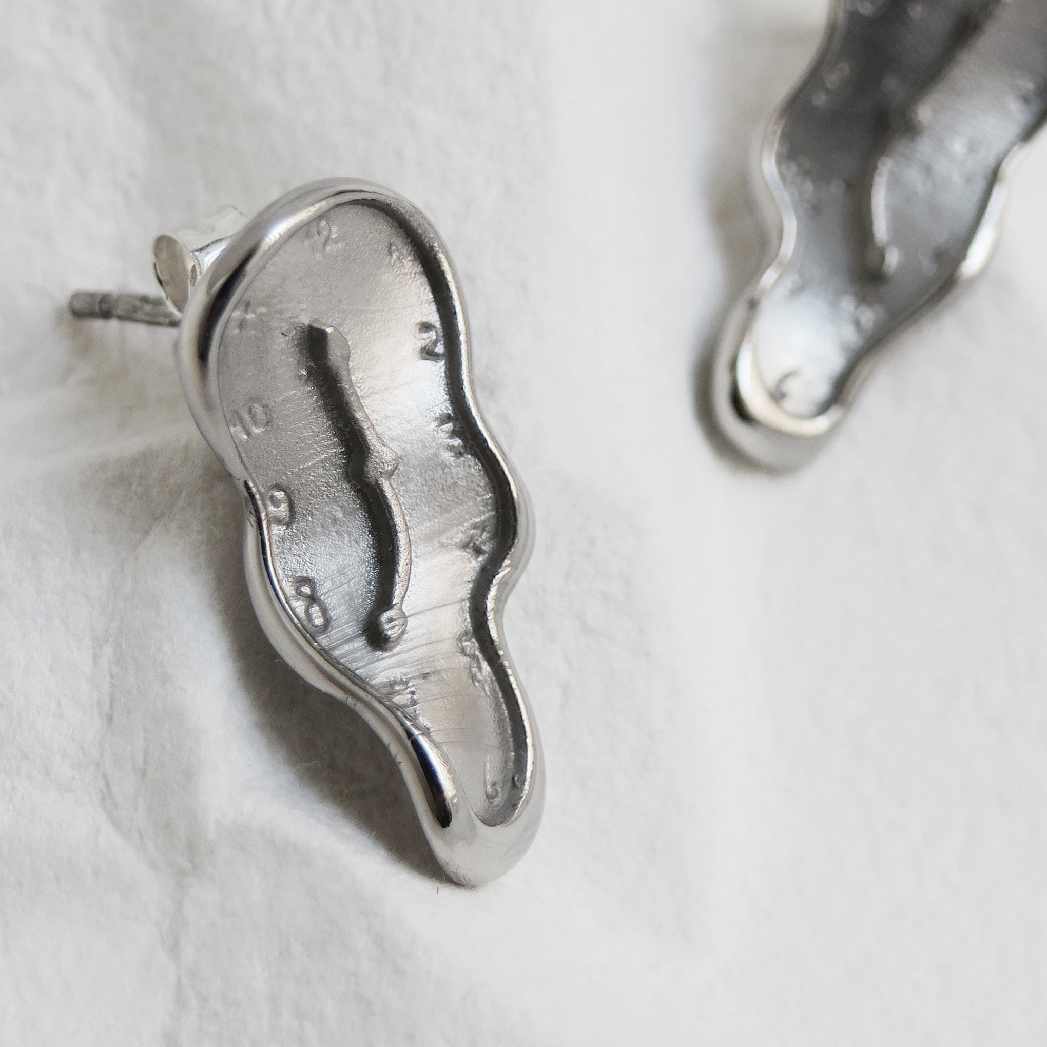 Salvador Dal?? Gold-Plated Melting Clock Post Earrings - Silver - Image 3