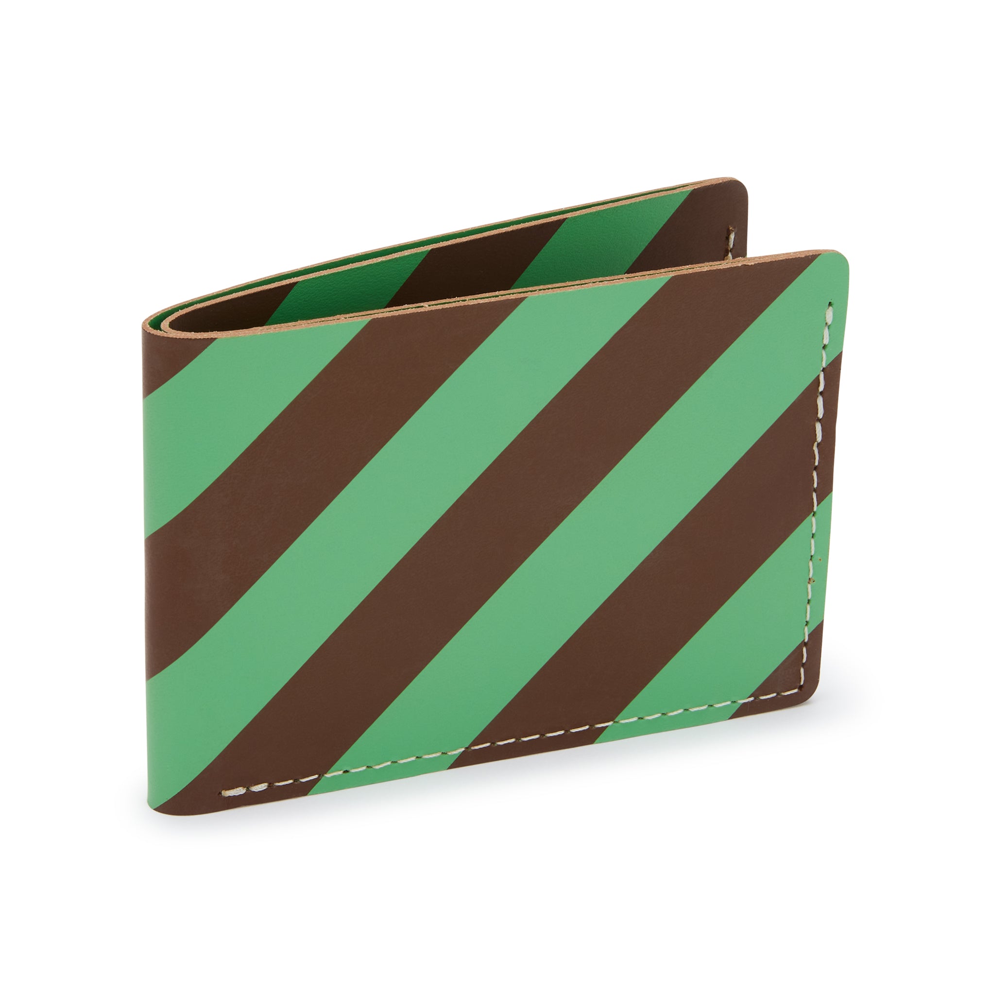 Dusen Dusen Recycled Leather Billfold Wallet - Stripe - Image 4