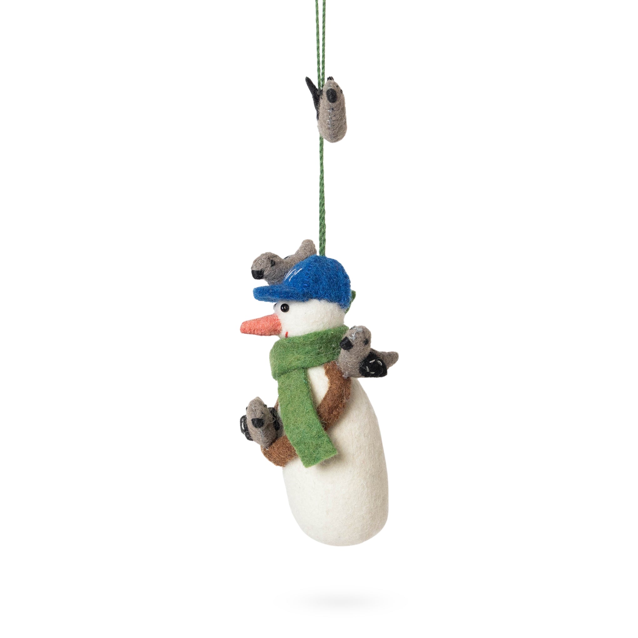 NYC Felt Ornament - Snowman with Baseball Hat - Image 4